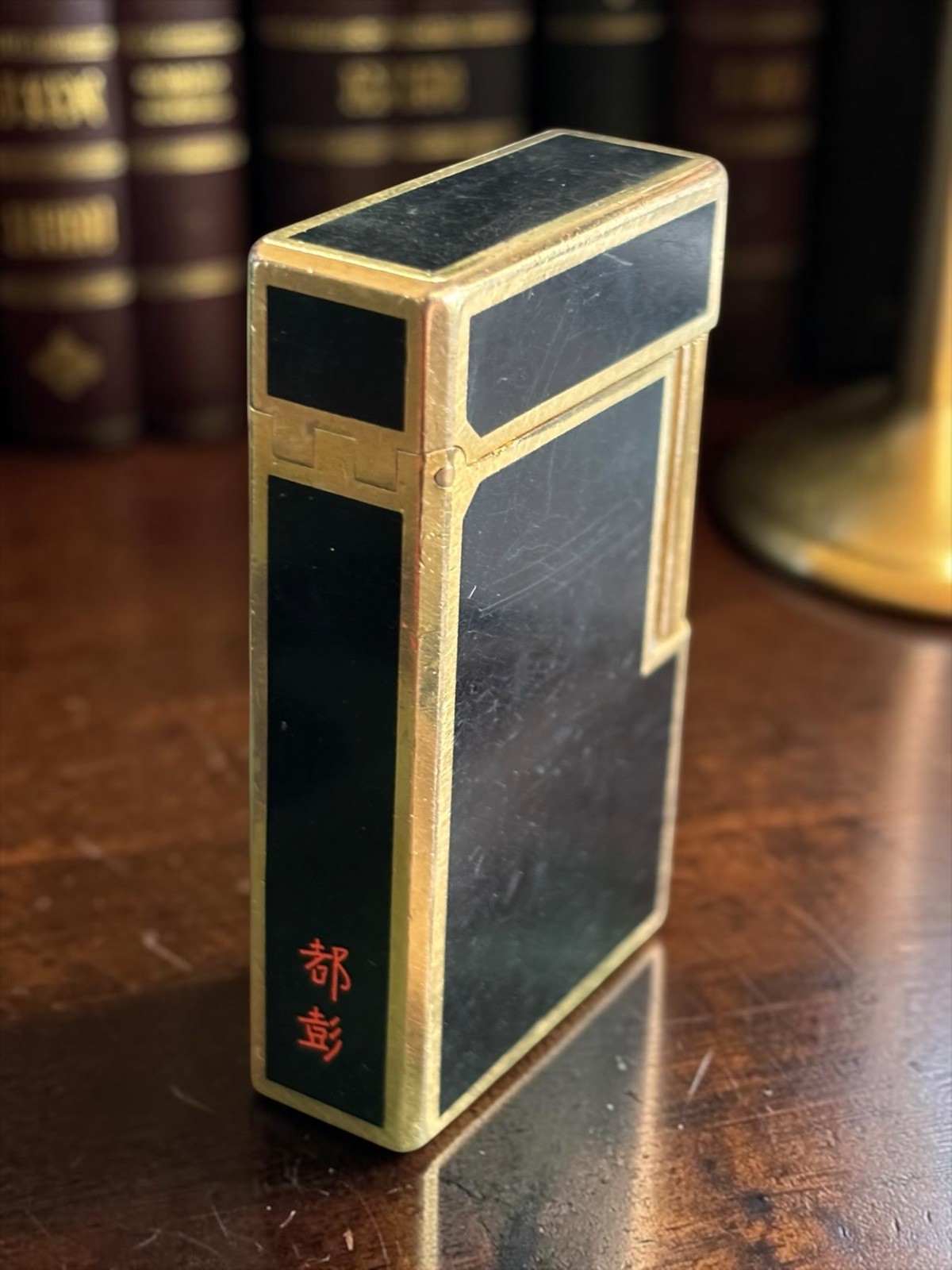 Vtg Authentic St Dupont Laque De Chine France Gold Plated Ligne Lighter Untested