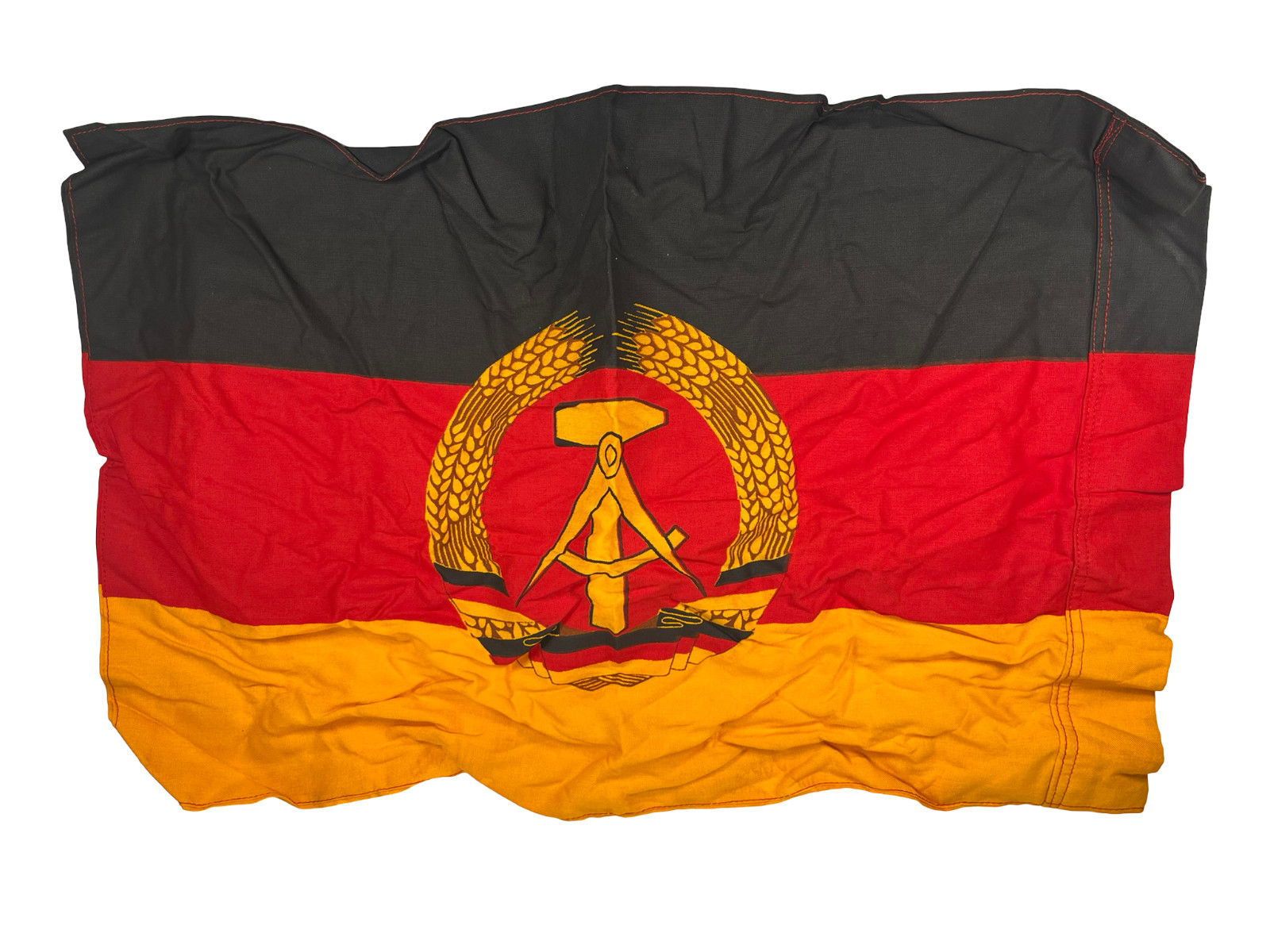 Vtg 80s EAST GERMAN DDR GDR Germany 21x13 NATIONAL FLAG Cold War Collector