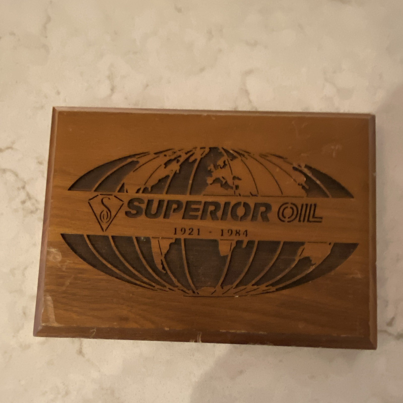 The Superior Oil Company Memorial Tombstone Sign Vintage Style