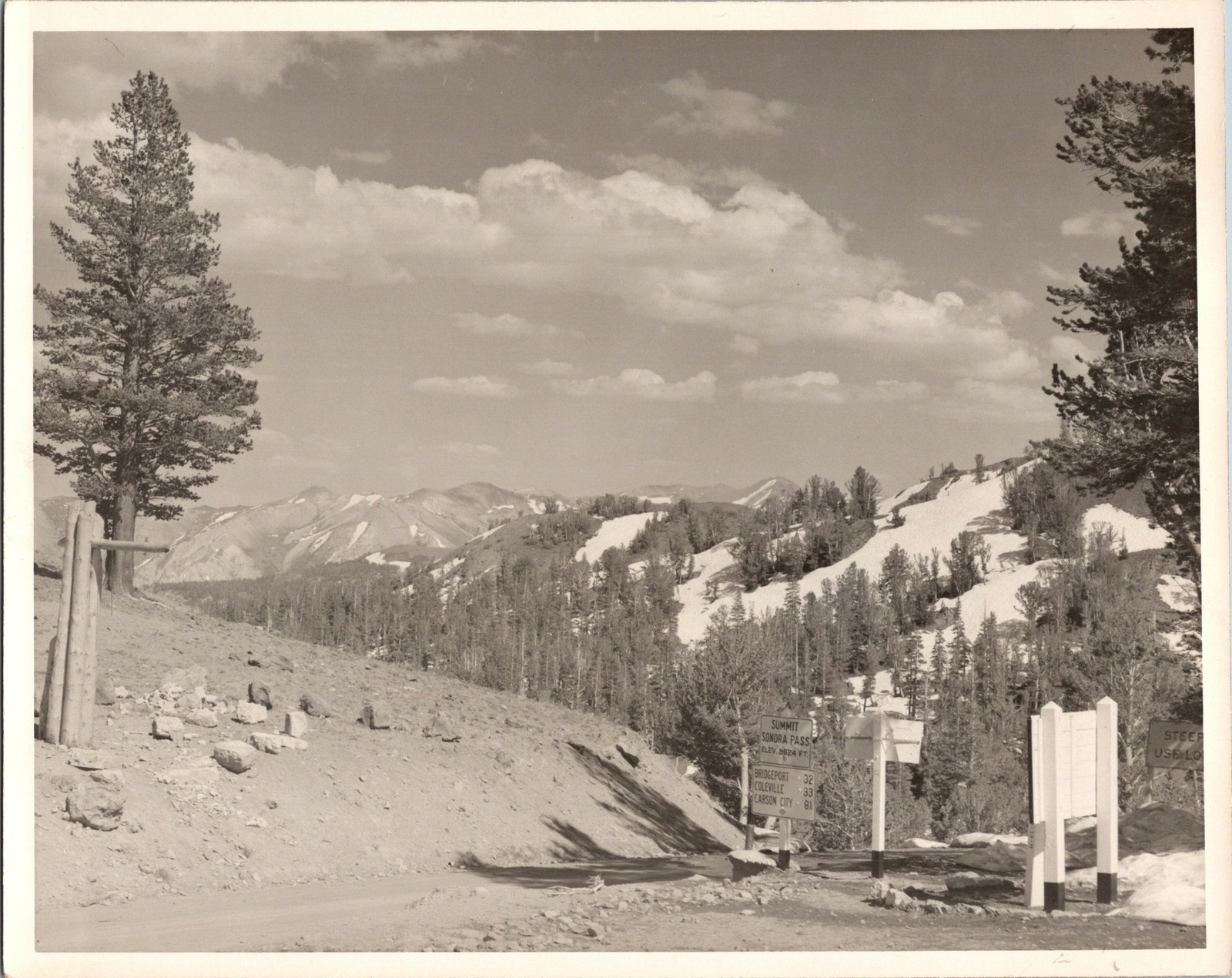 Summit Sonora Pass California Street Signs 1950s org 8x10 Photo 10097