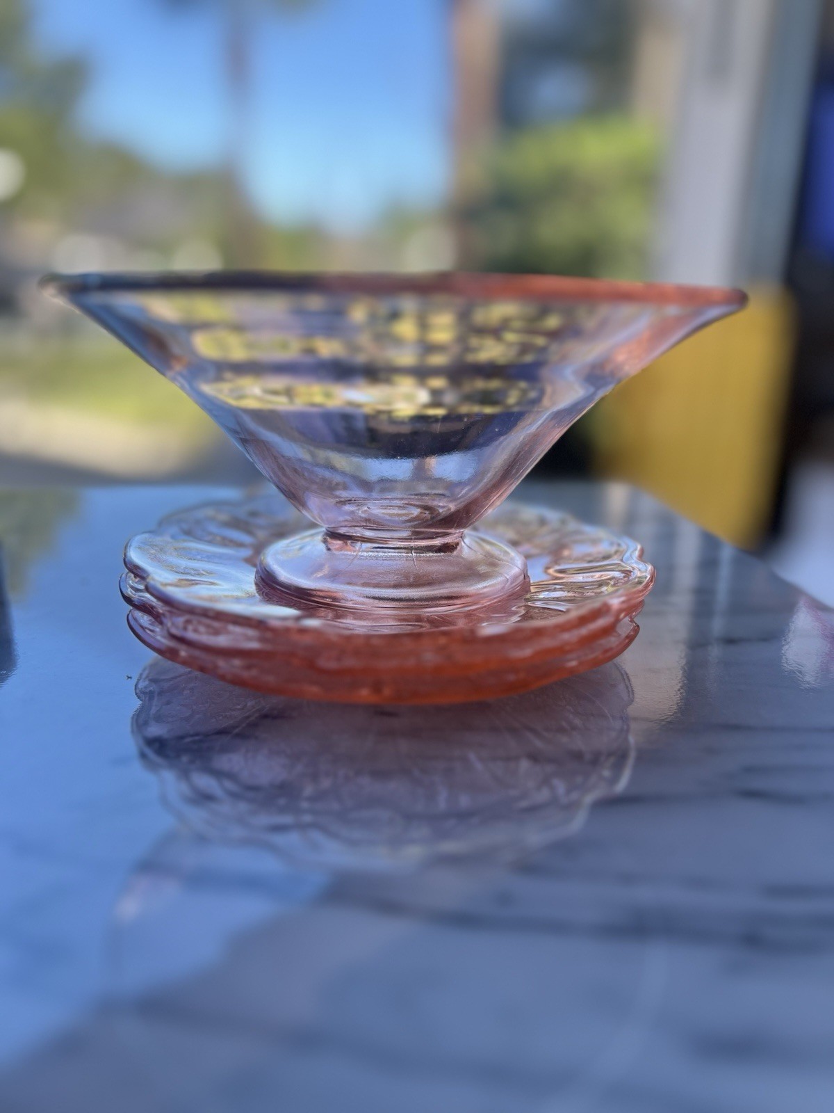 Lot Of 4 Pink Depression Glass Bowl Lot Jeanette Cherry Blossom Saucer