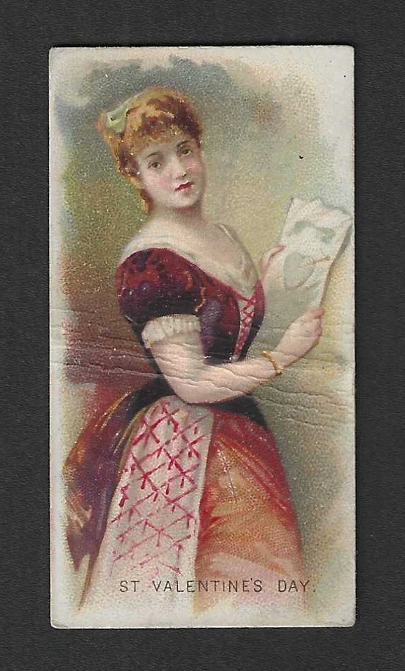 c1880's N80 Duke Cigarettes Tobacco Card - Holidays Series - St. Valentine's Day c1880's N80 Duke Cigarettes Tobacco Card - Holidays Series - St. Valentine's Day