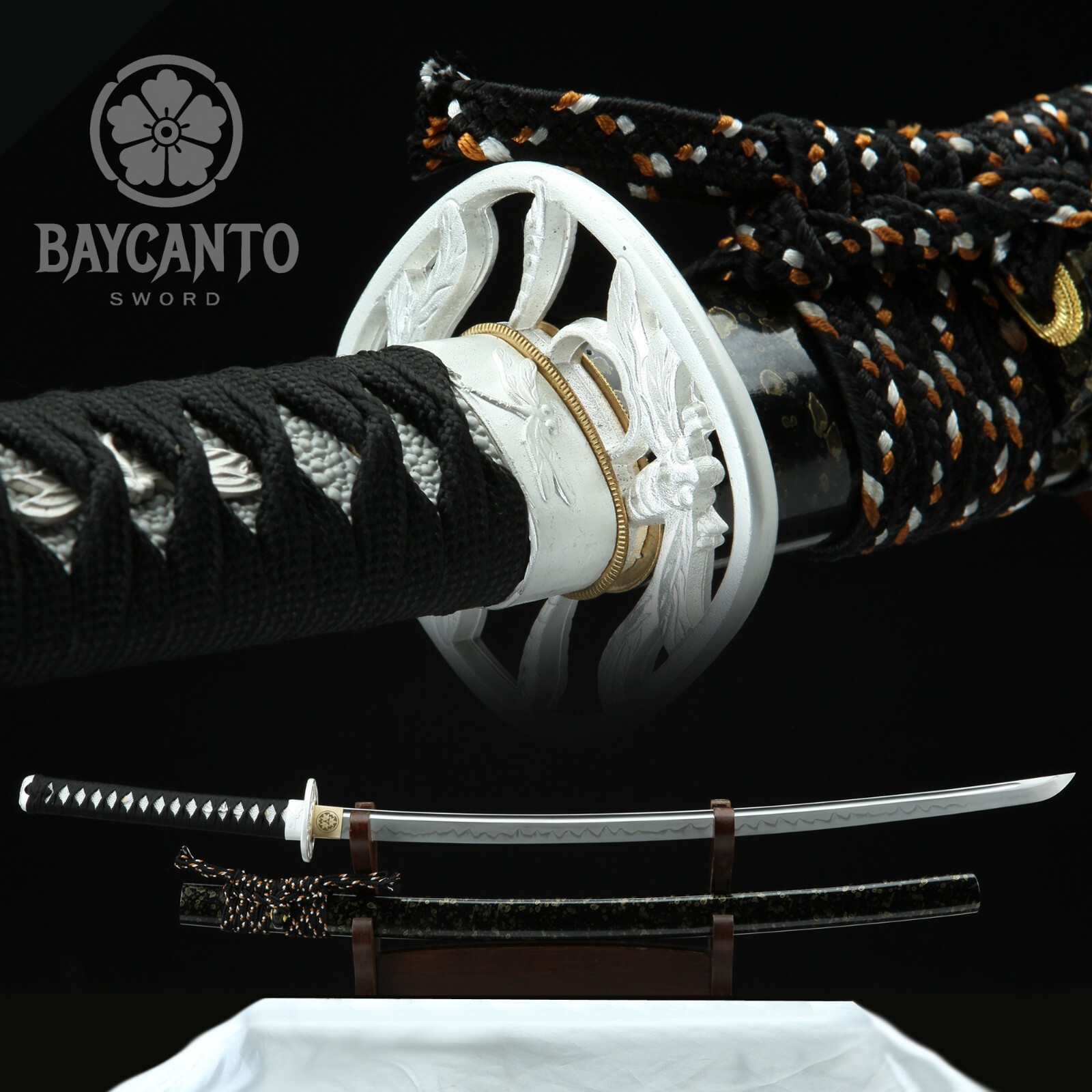 Handmade Japanese Katana Clay Tempered T10 Steel Hamon Sharp White edge Swords Handmade Japanese Katana Clay Tempered T10 Steel Hamon Sharp White edge Swords