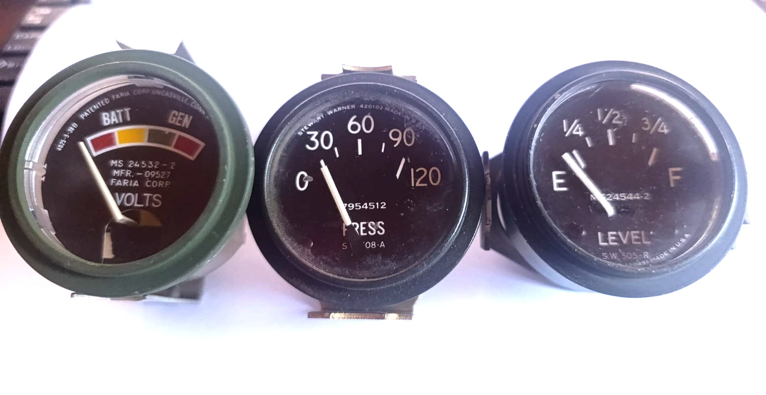 Vintage Willys Ford Military Jeep M38A1 G758 M151 U.S ARMY 3 GAUGE N.O.S