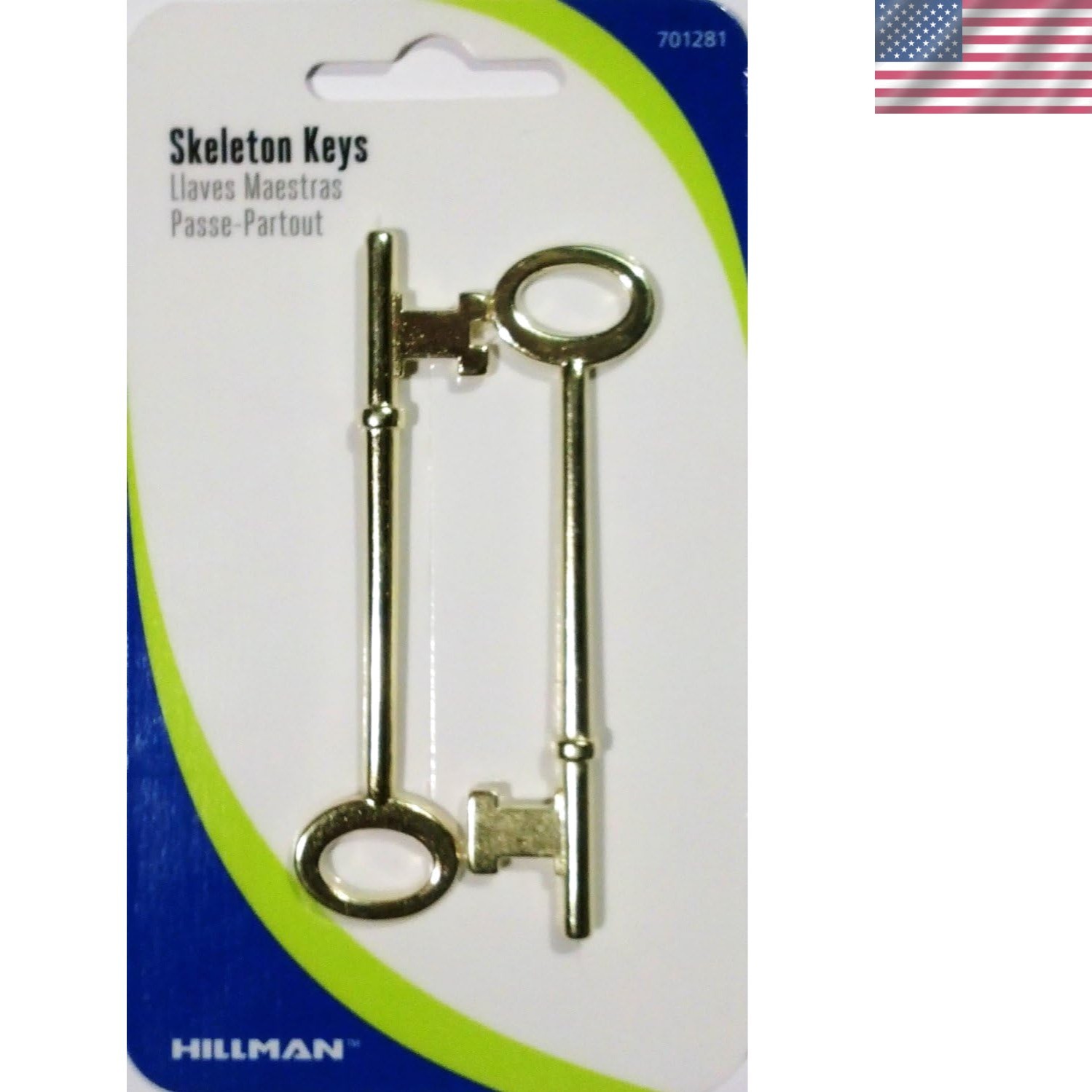 Versatile Brass Skeleton Keys - 2-Piece Set for Classic Lock Solutions