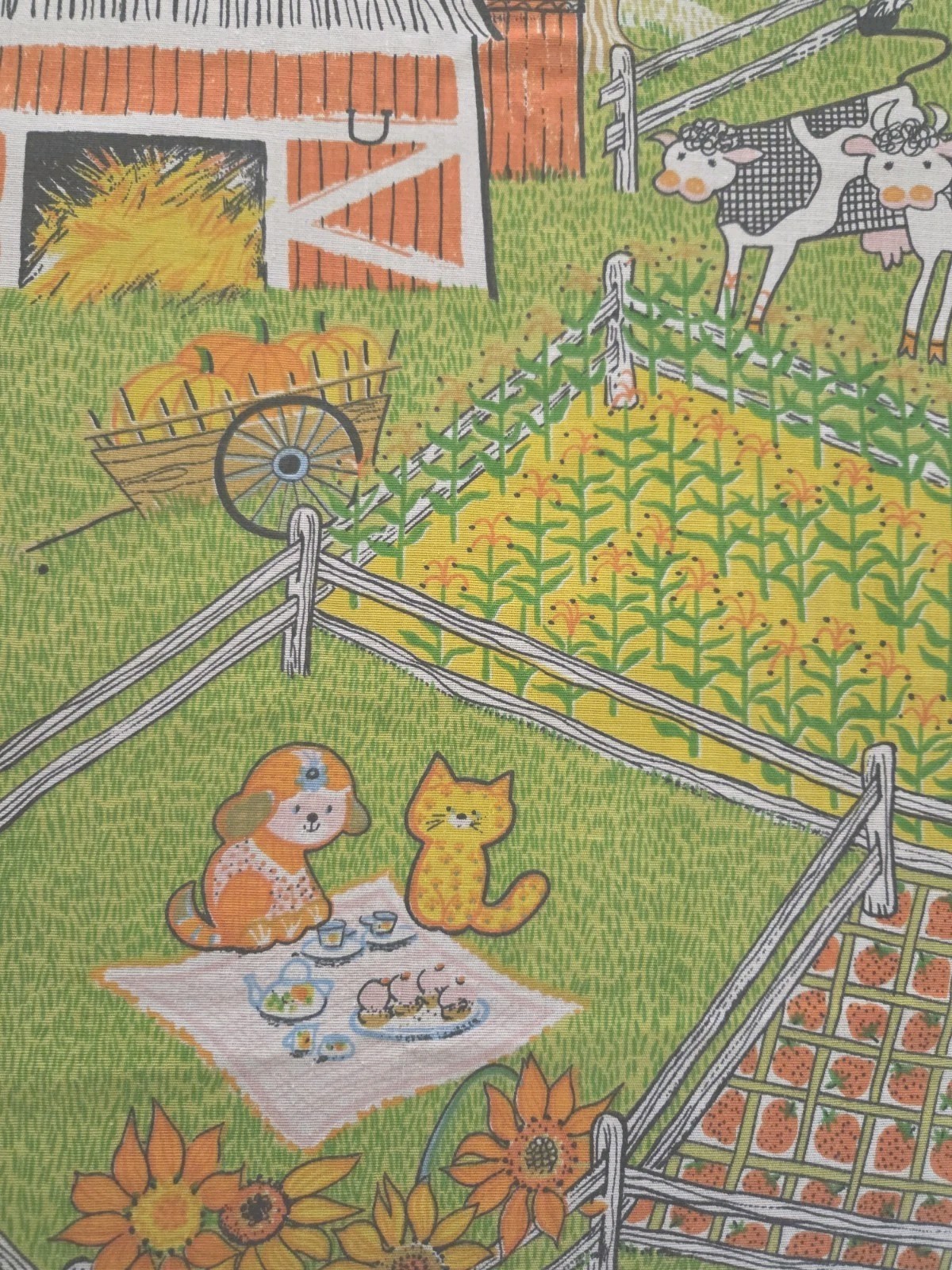 1970\'s Sears 🌼 KATIE DOWN ON THE FARM 🐷 Full/Queen Bedspread NWOT