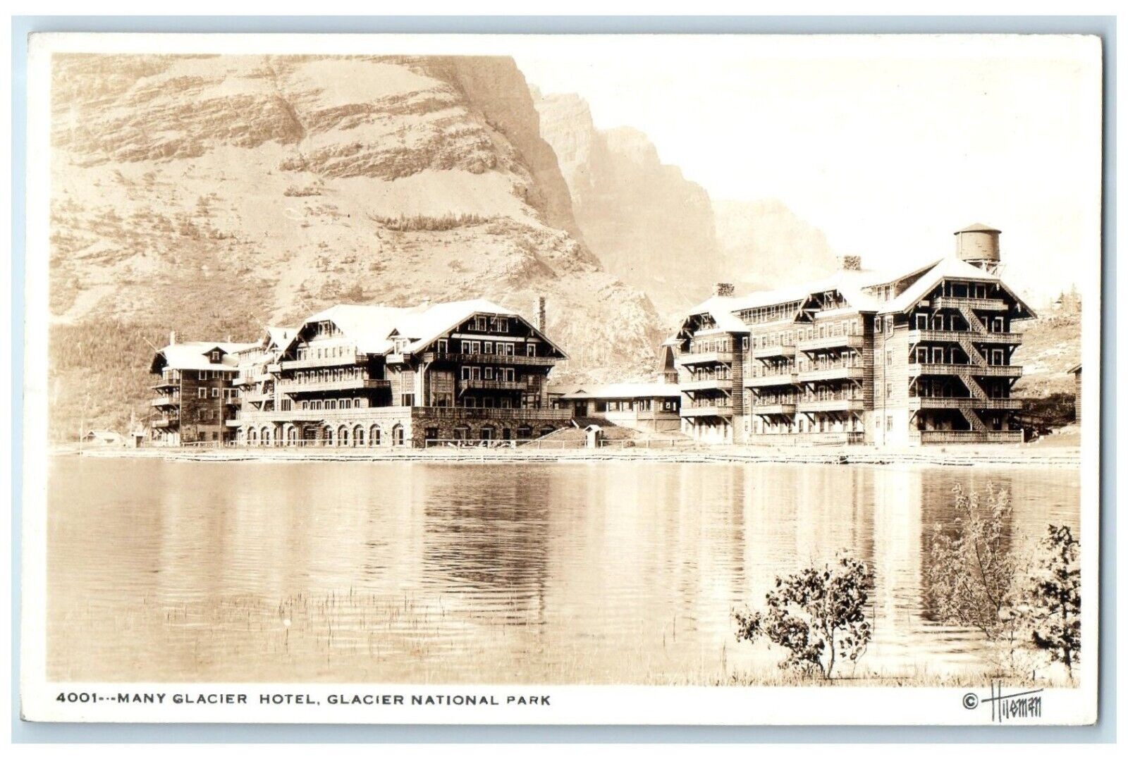 c1930's Many Glacier Hotel Glacier National Park MT RPPC Photo Vintage Postcard c1930's Many Glacier Hotel Glacier National Park MT RPPC Photo Vintage Postcard