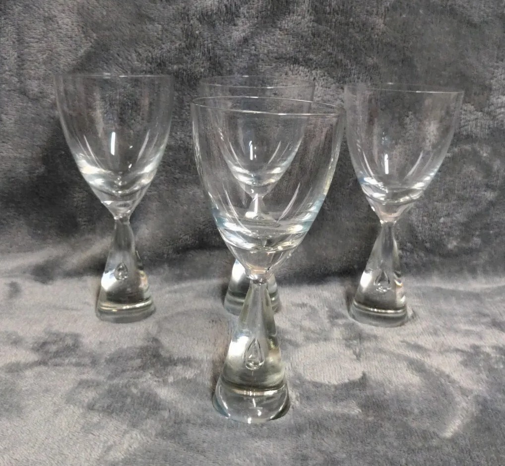 HOLMEGAARD Princess Teardrop Cordial Glasses 3 Ounce Set Of 4