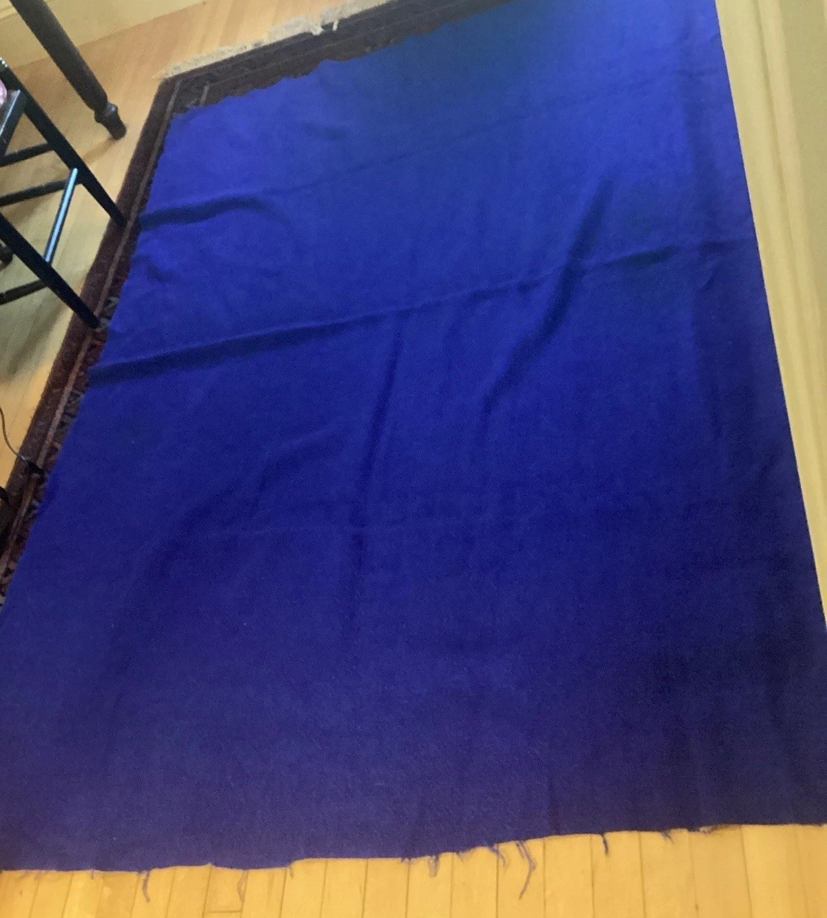 Vintage Heavy Royal Blue 100% Wool Loopy Boucle Coat Fabric 60” X 2 1/8 Yds