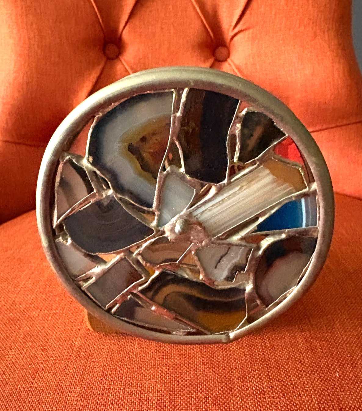 Large Tabletop Vintage Brass Double Wheel Kaleidoscope with 4\