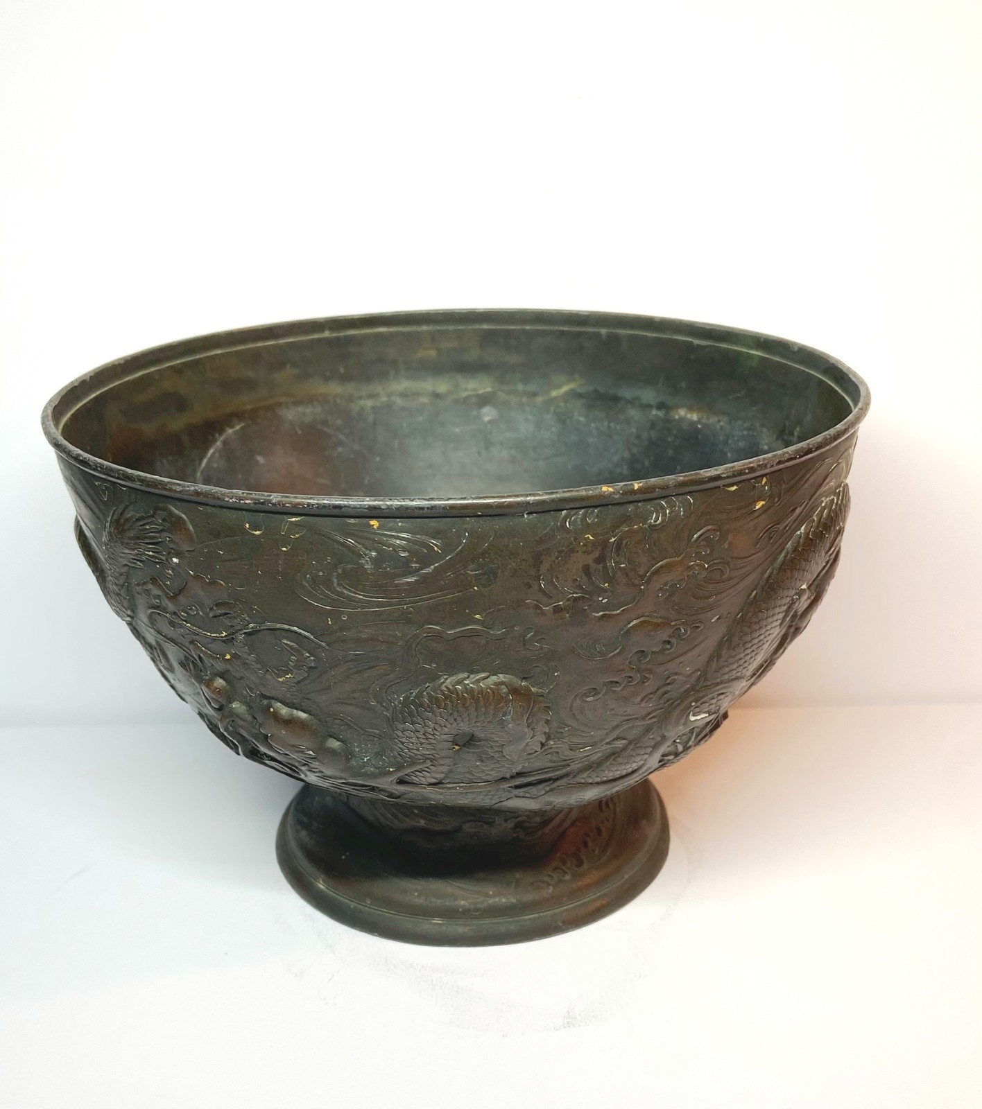 ORIGINAL HEAVY JAPANESE BRONZE VASE/INCENSE BURNER MEIJI PERIOD 1869-1912 ORIGINAL HEAVY JAPANESE BRONZE VASE/INCENSE BURNER MEIJI PERIOD 1869-1912