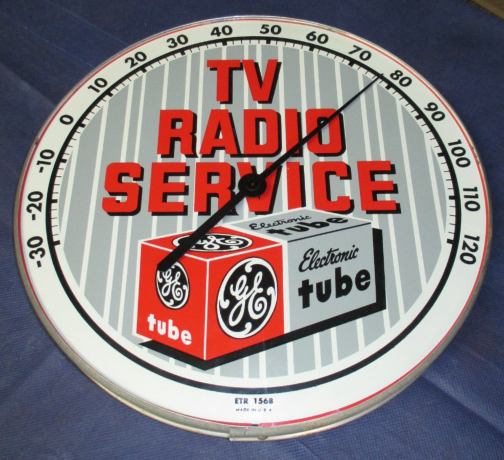 Vintage GE GENERAL ELECTRIC Thermometer TV RADIO SERVICE Tubes Sales Promo ~ NOS Vintage GE GENERAL ELECTRIC Thermometer TV RADIO SERVICE Tubes Sales Promo ~ NOS
