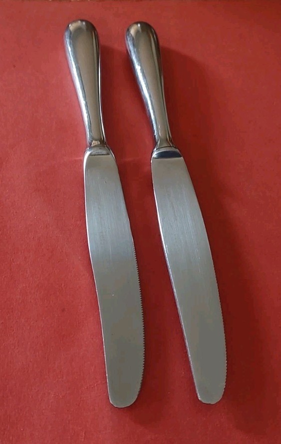 2 Williams-Sonoma MORGAN 18/10 DINNER KNIVES Stainless 9 3/4\ 2 Williams-Sonoma MORGAN 18/10 DINNER KNIVES Stainless 9 3/4\