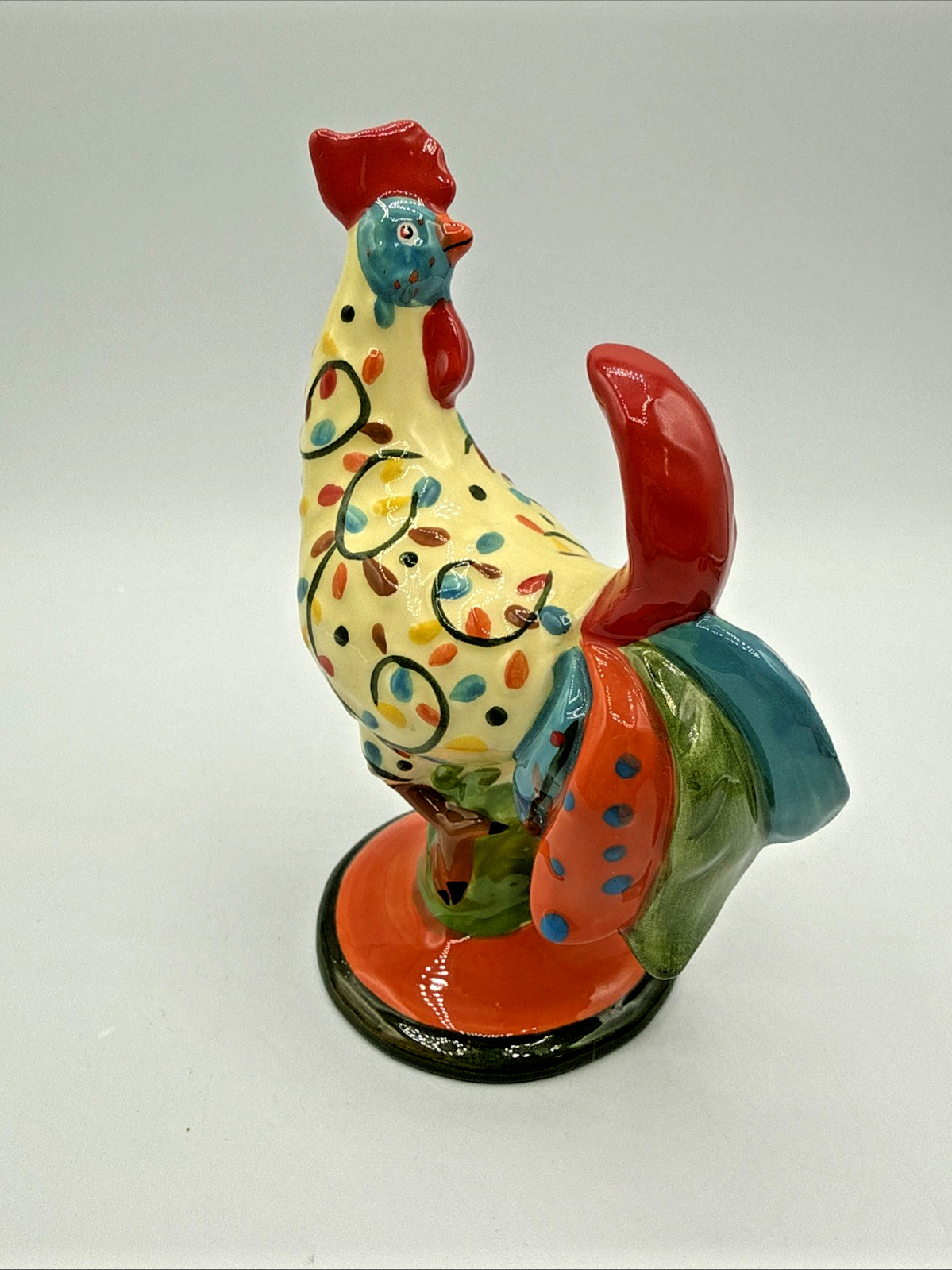 POULTRY IN MOTION Sharon Neuhaus Rooster 5” Figurine 16754 Just leafy 2010 FLAW