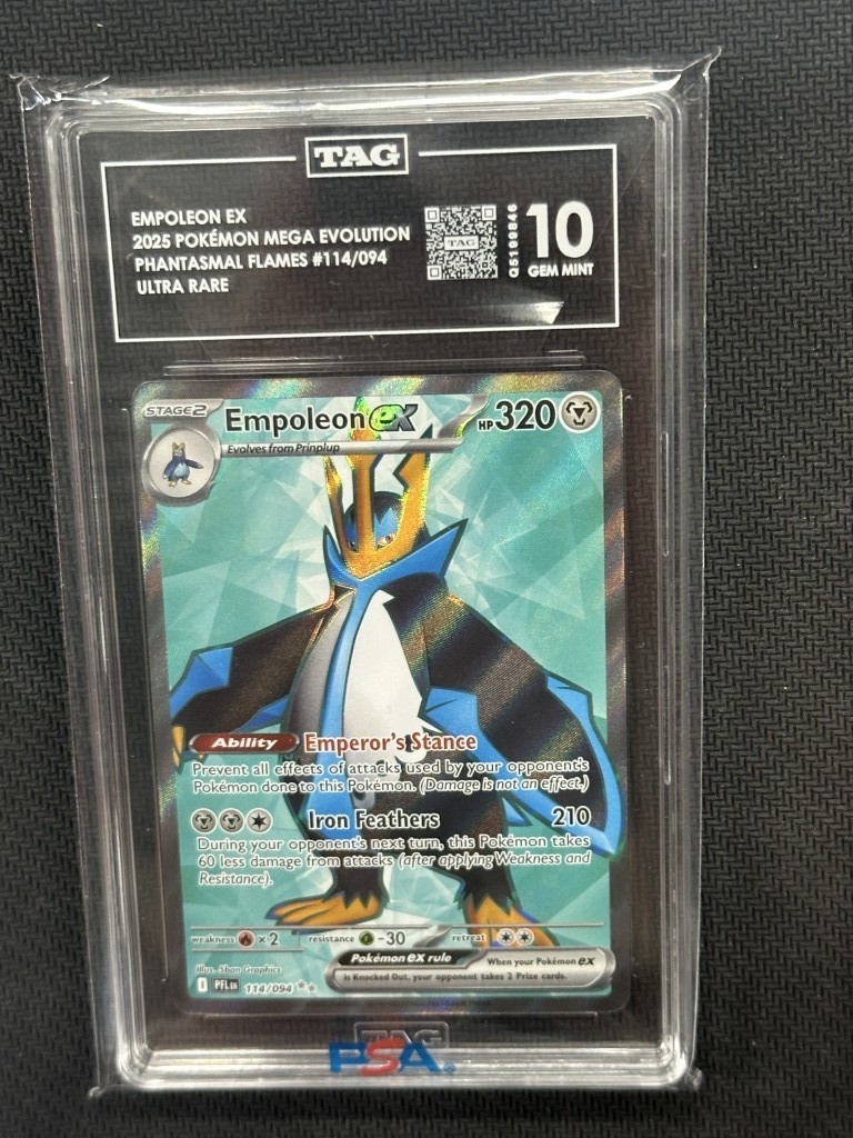 Empoleon EX  Pokemon Phantasmal Flames Ultra Rare TAG 10 PSA #114/094
