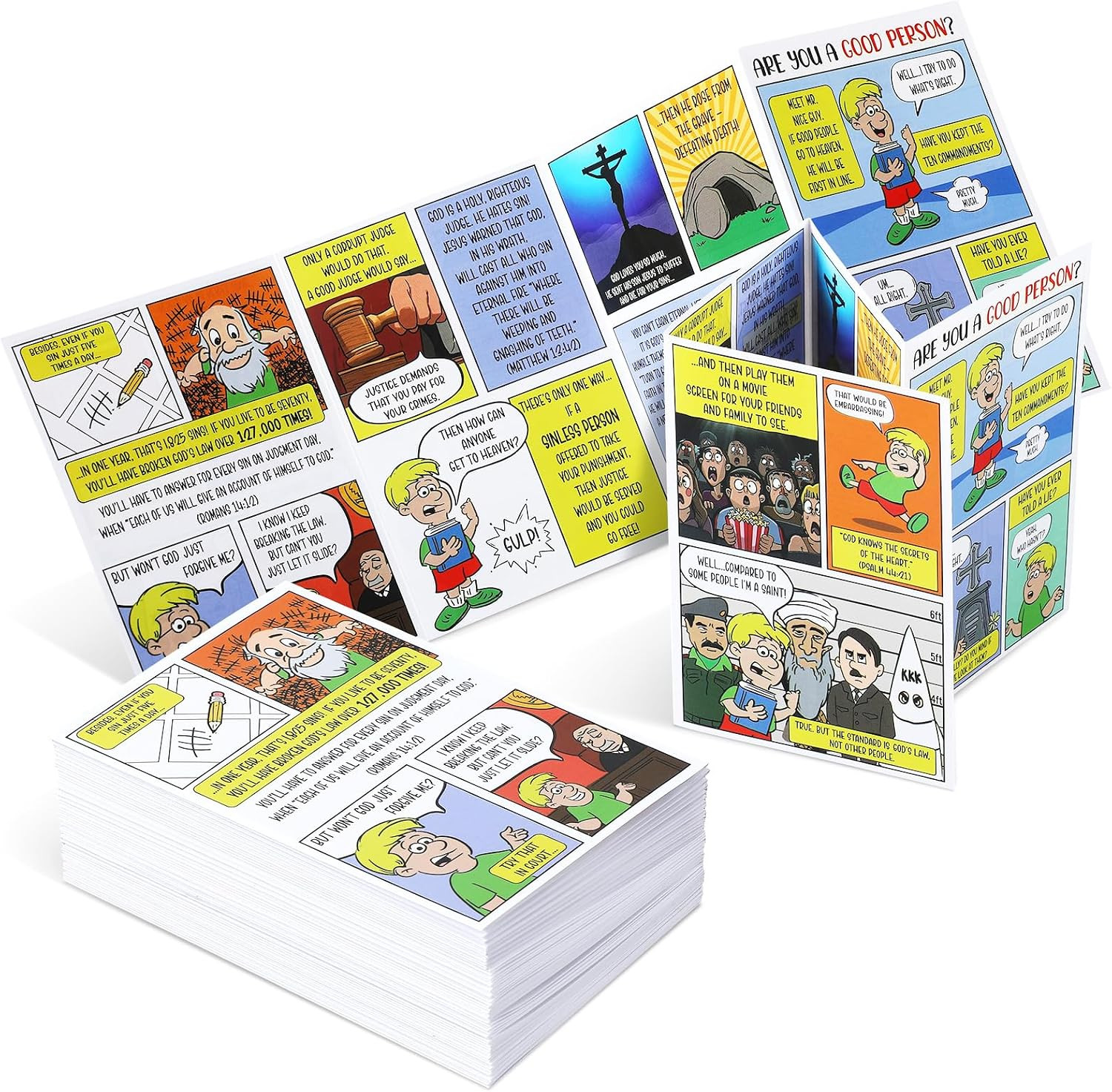 100 Pcs Gospel Tracts Christian Prayer Cards Bible Are You a Good Person 100 Pcs Gospel Tracts Christian Prayer Cards Bible Are You a Good Person