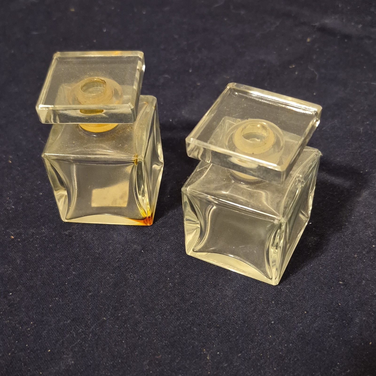 Set of 3 Vinyage Art Deco Perfume Bottles with Stoppers. Made in France #755 Set of 3 Vinyage Art Deco Perfume Bottles with Stoppers. Made in France #755
