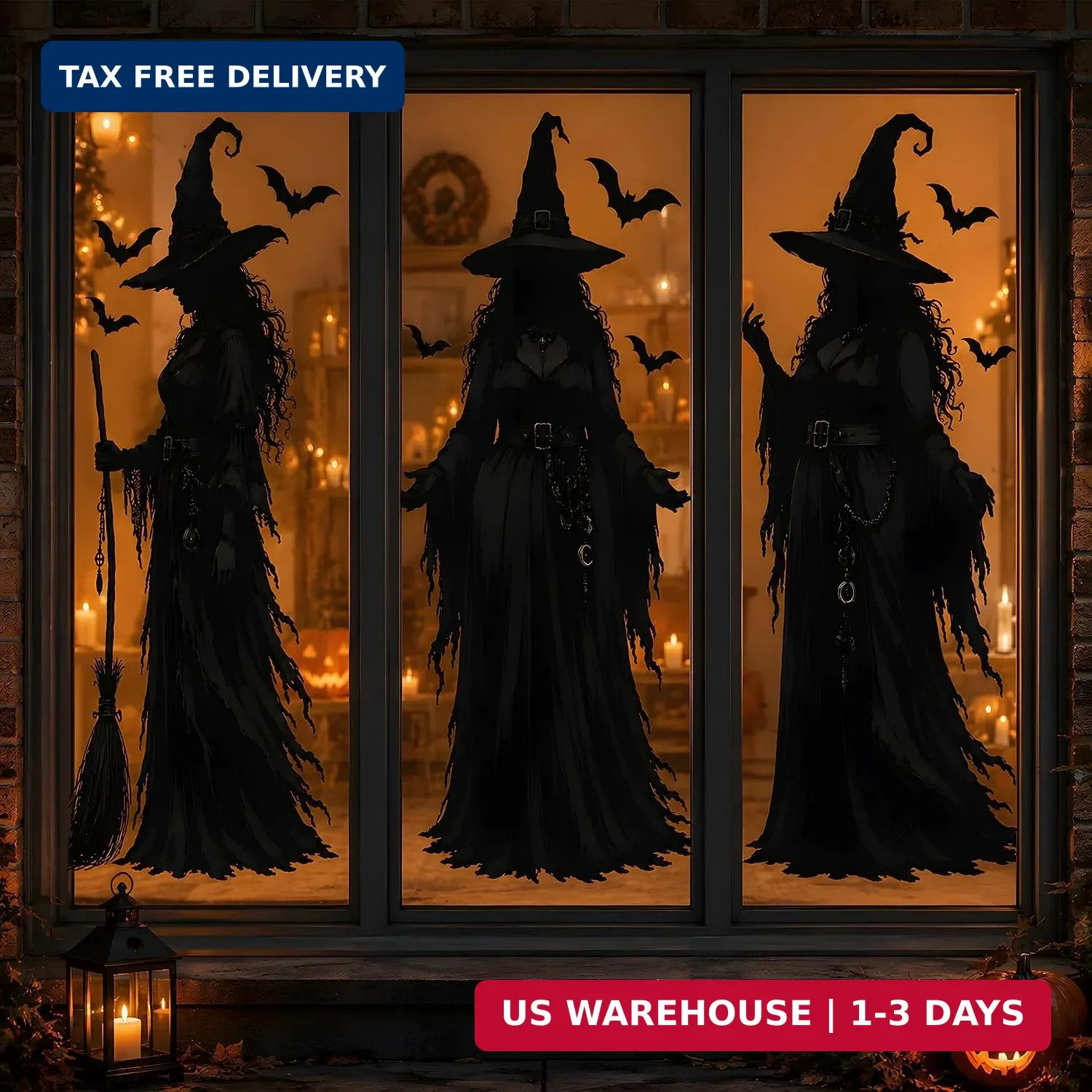 Halloween Decorations - Witch Window Clings for Halloween Party Decor Halloween Decorations - Witch Window Clings for Halloween Party Decor