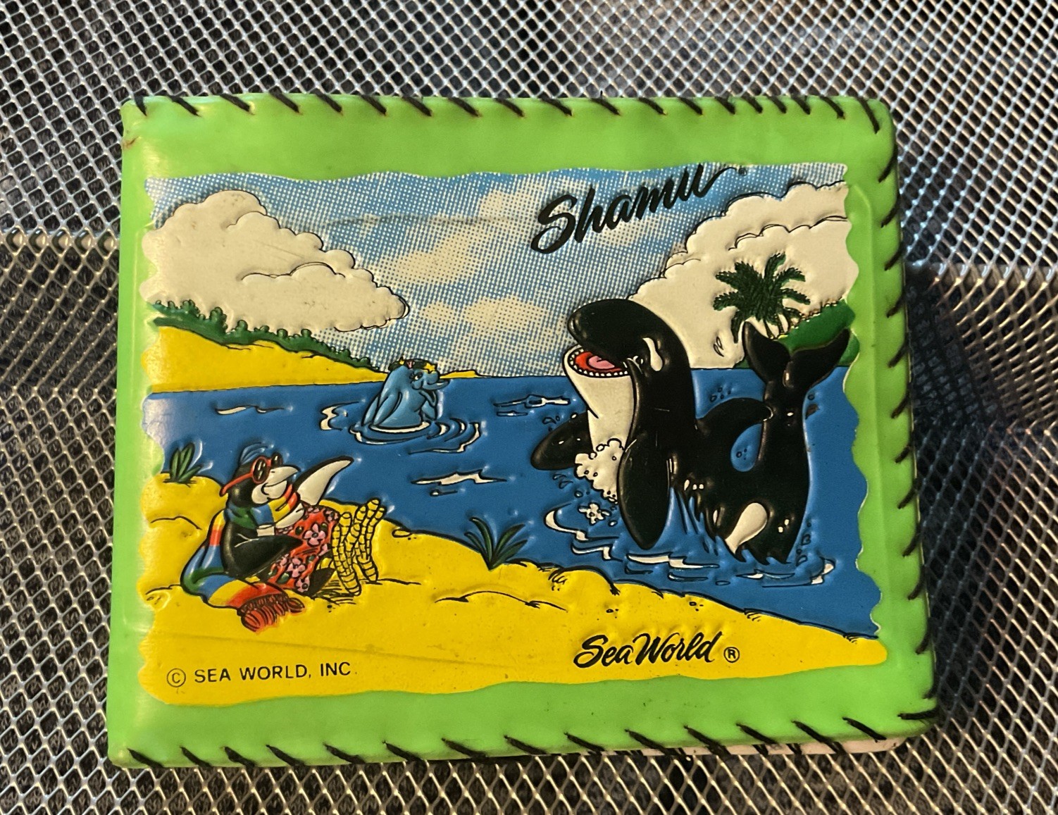 Seaworld Shamu Whale Stitched Souvenir Wallet - Vintage HTF Nice