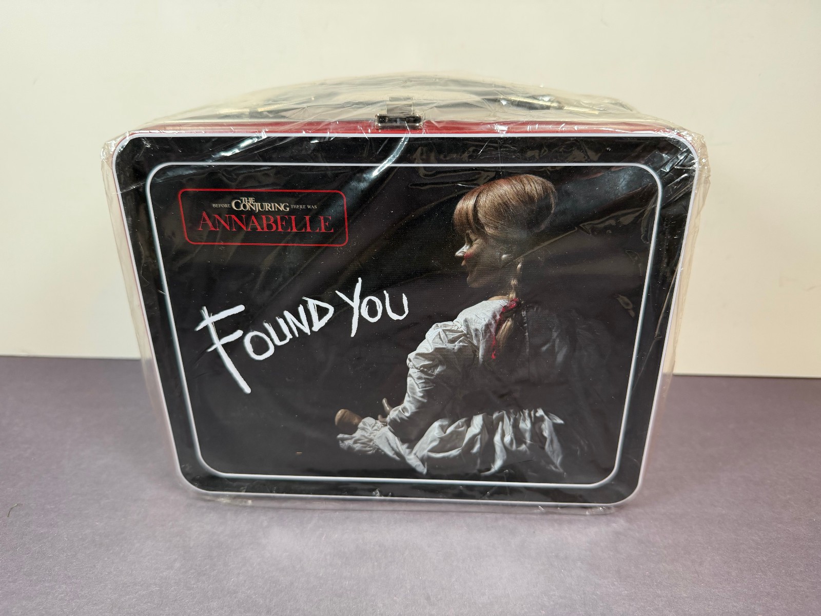 The Conjuring Annabelle Found You Lunch Box Tin Metal Case Horror