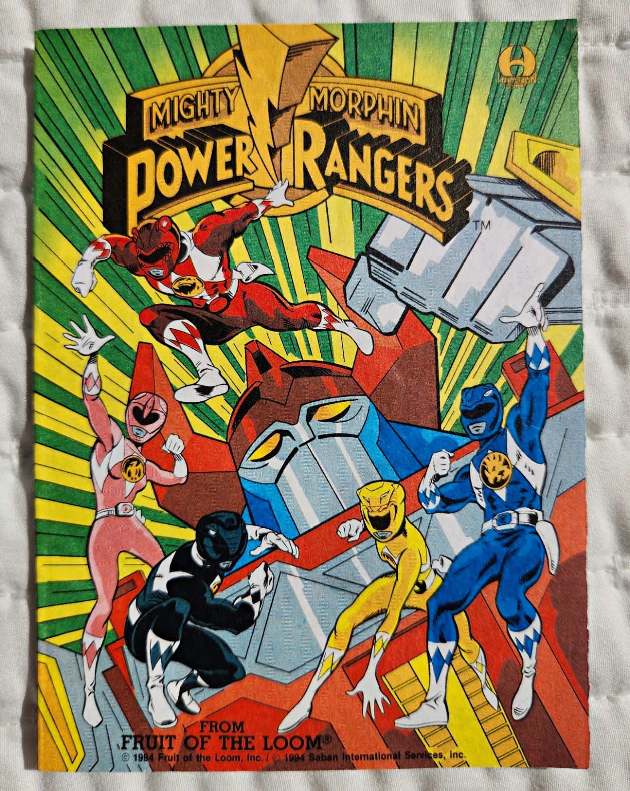 RARE Fruit of the Loom 1994 Mighty Morphin Power Rangers Mini Comic