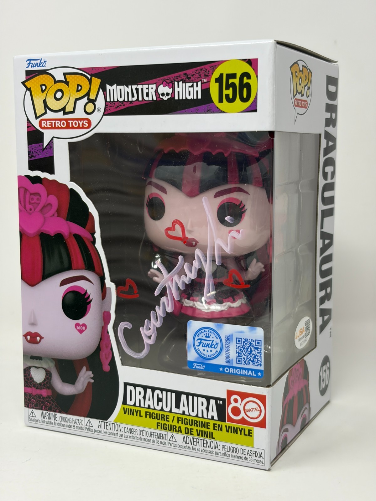 Courtney Lin Monster High Draculaura #156 Signed Exclusive Funko Pop JSA Cert