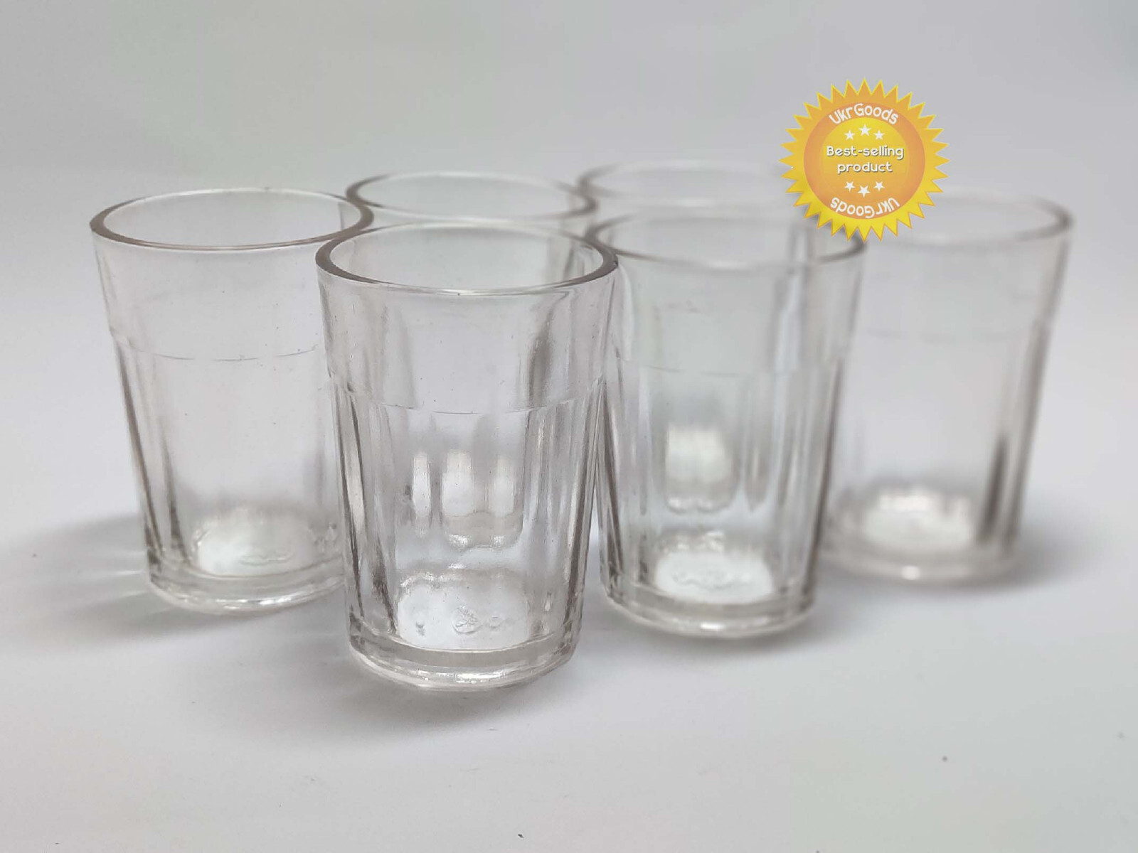 6 pcs Faceted Old USSR Glass Granenny 50-60' years Stakan Soviet Tea Vodka 180ml