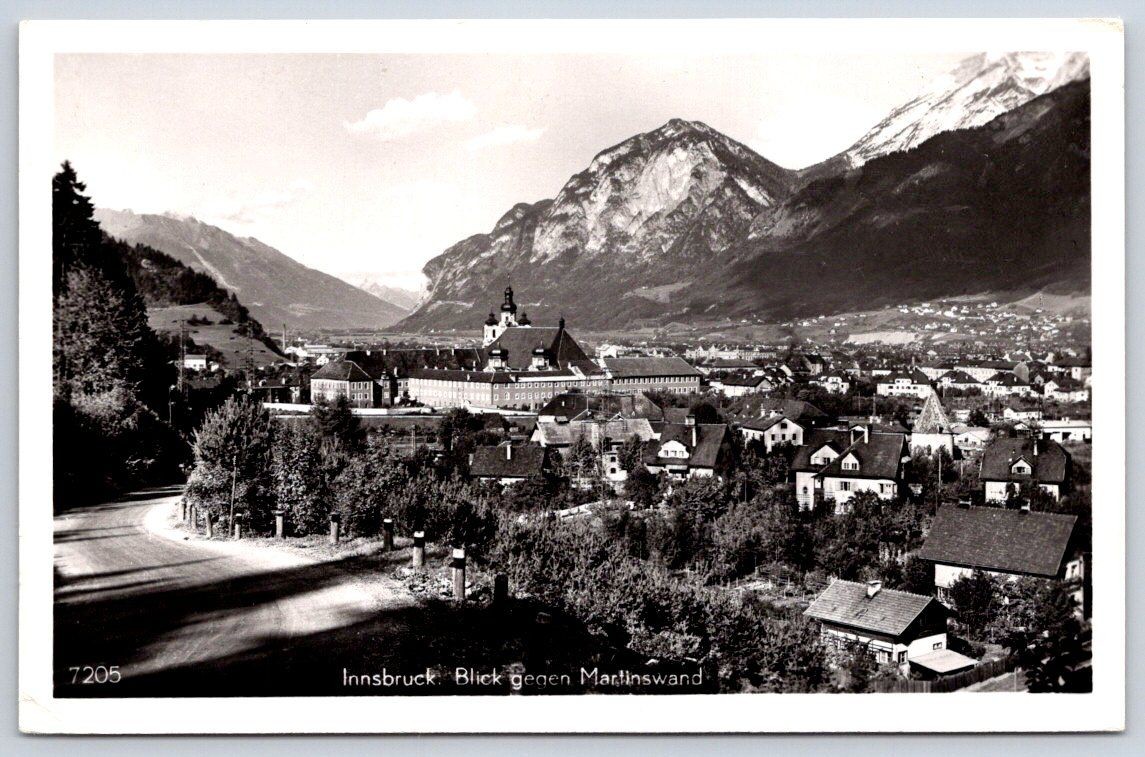 Antique Austria Postcard INNSBRUCK Blick Gegen Martinswand 1956 RPPC Antique Austria Postcard INNSBRUCK Blick Gegen Martinswand 1956 RPPC