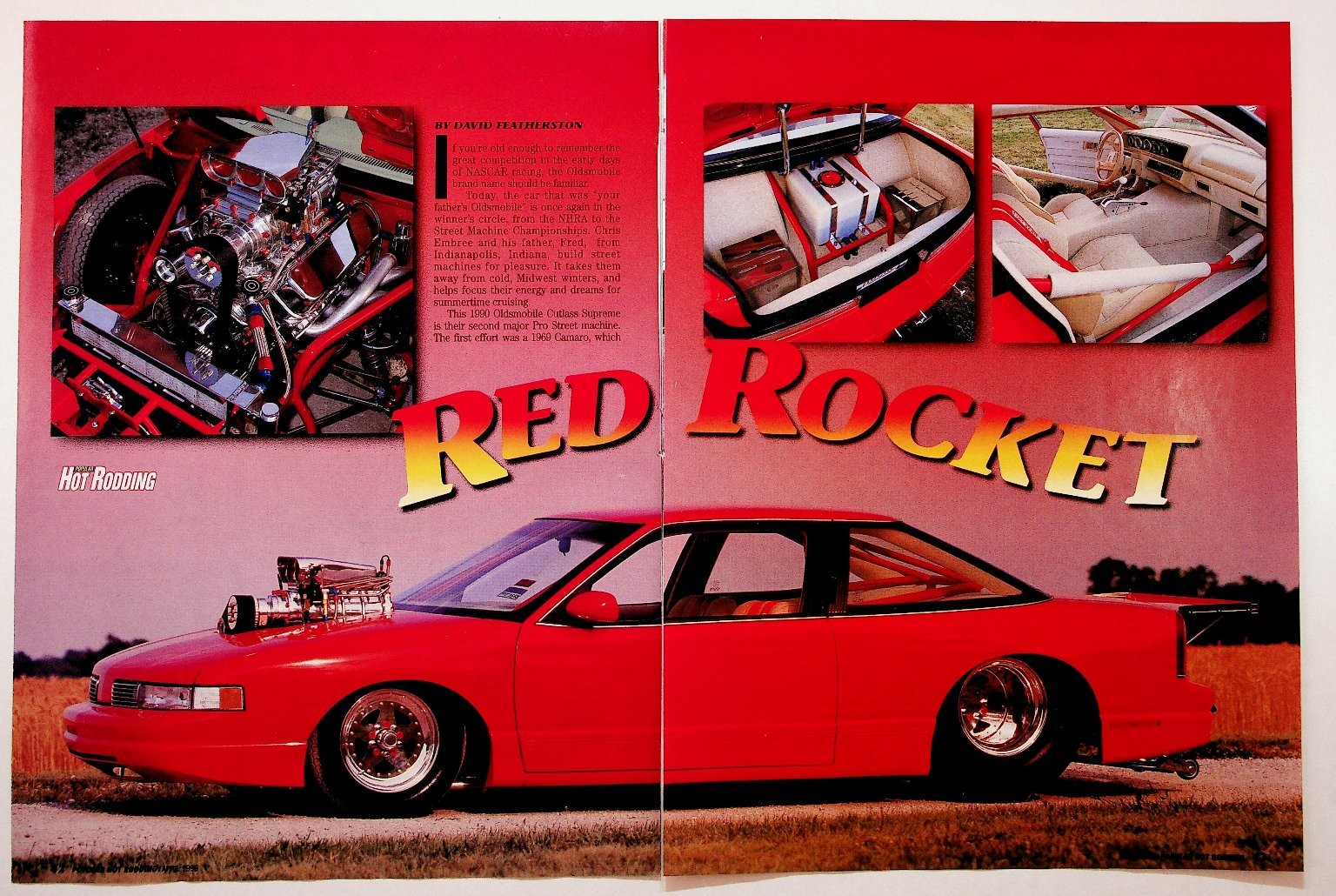 1996 Popular Hot Rodding Magazine Article RED ROCKET Olds Cutlass Pro Street 1996 Popular Hot Rodding Magazine Article RED ROCKET Olds Cutlass Pro Street