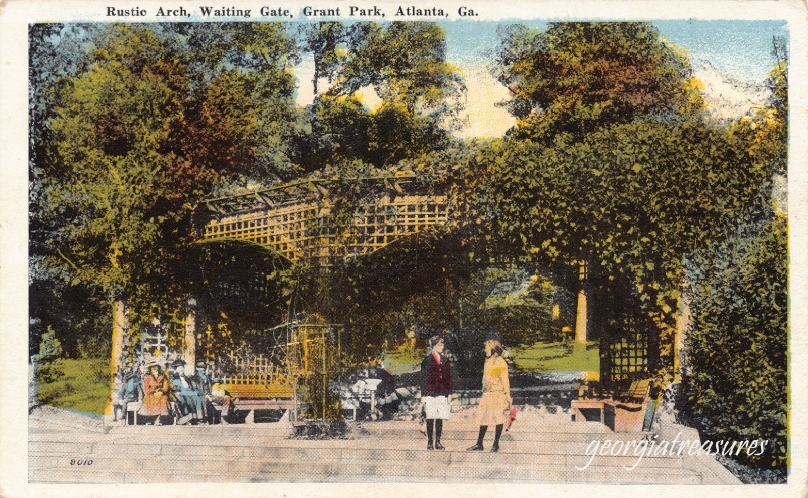 GA~GEORGIA~ATLANTA~GRANT PARK~WAITING GATE~RUSTIC ARCH~C.1920