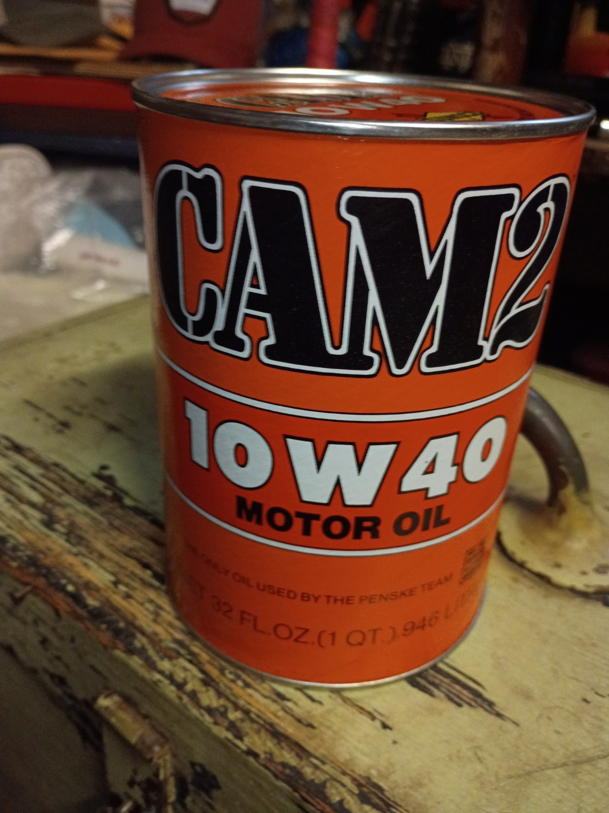 Vintage CAM2 10w40 Qt full can nos cardboard label that looks new displays A+ Vintage CAM2 10w40 Qt full can nos cardboard label that looks new displays A+