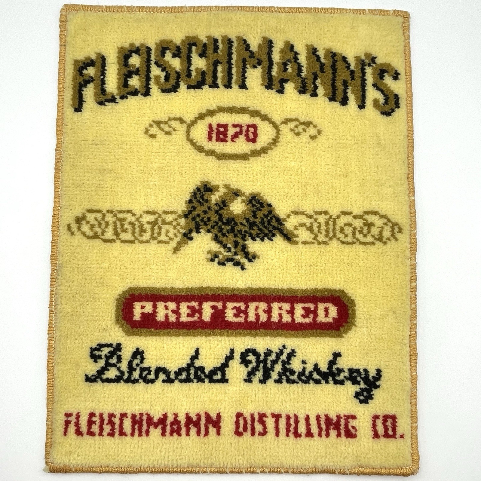 Vintage 1960s Fleischmann’s Preferred Whiskey Advertising Bar Mat 18x13.5 Vintage 1960s Fleischmann’s Preferred Whiskey Advertising Bar Mat 18x13.5