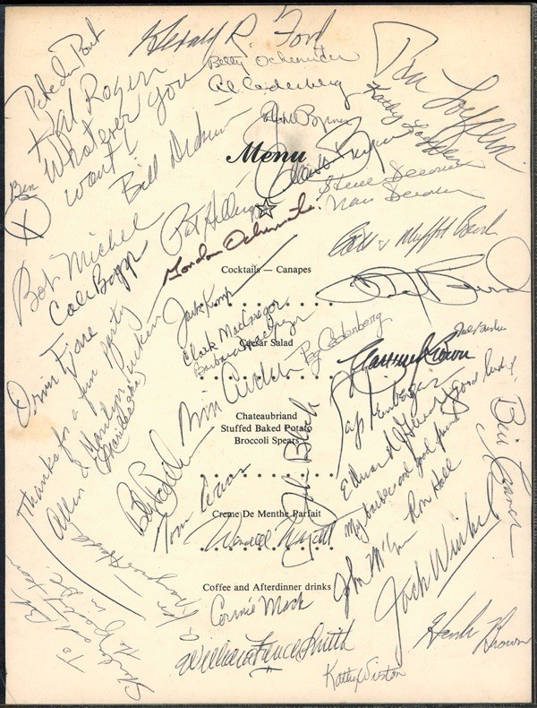 1984 Signed March & Chowder Club Menu DC Gerald Ford John McCain GOP Autograph