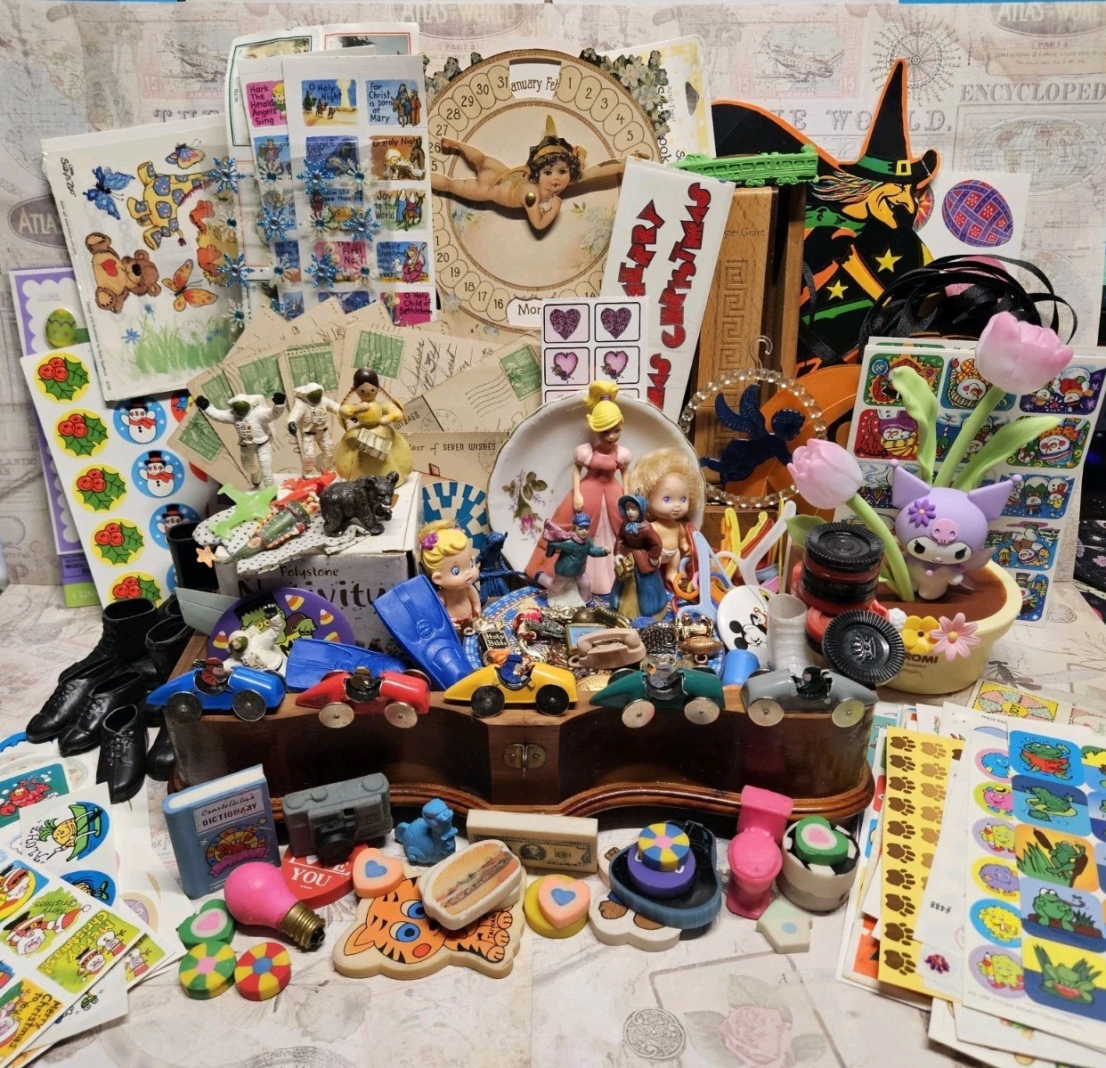 Huge Vintage Junk Drawer Lot Collectibles Box Resellers Bulk Wholesale Treasures