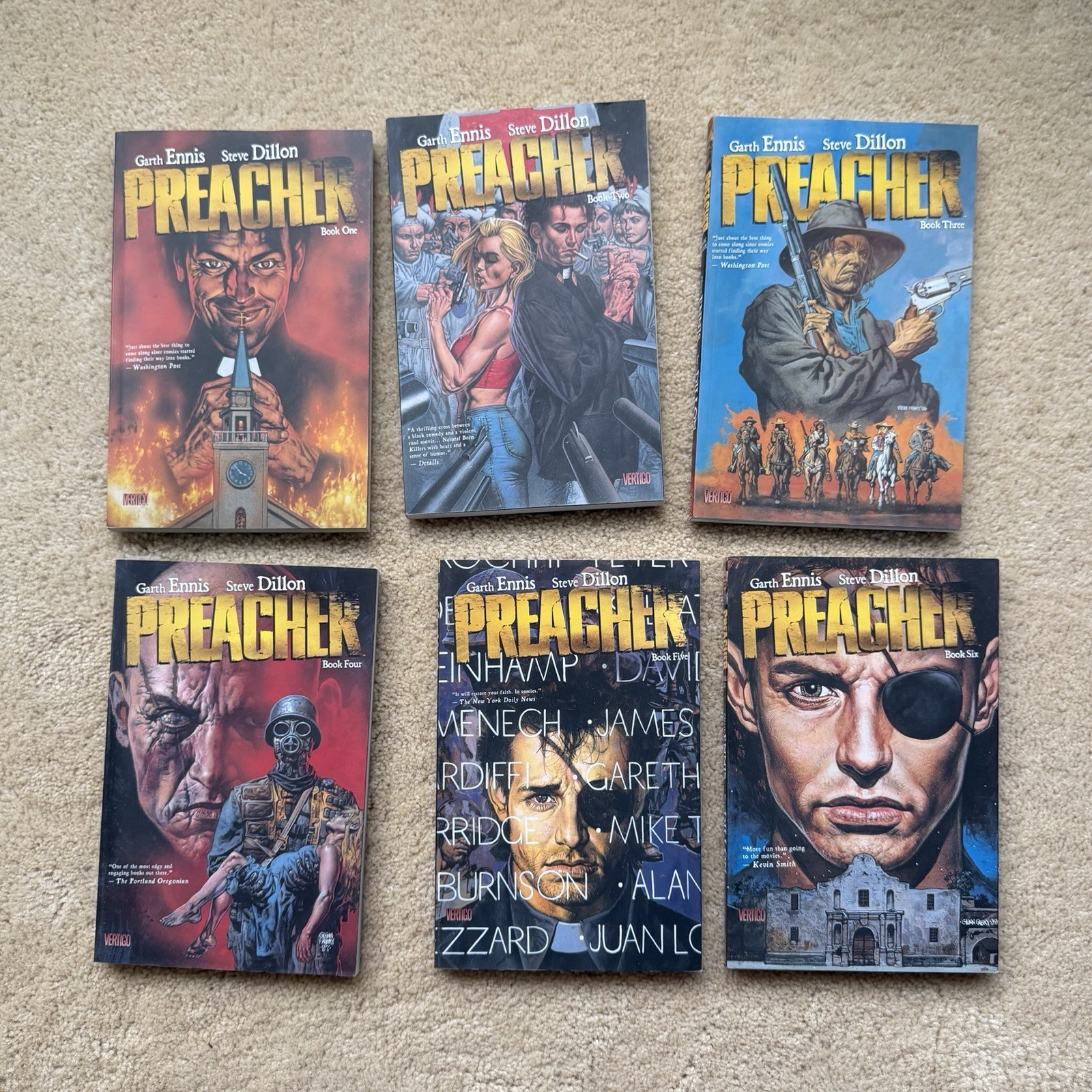 Preacher TPB/HC Lot Books 1-6 Vertigo/DC Comics - Garth Ennis Dillon - VGUC