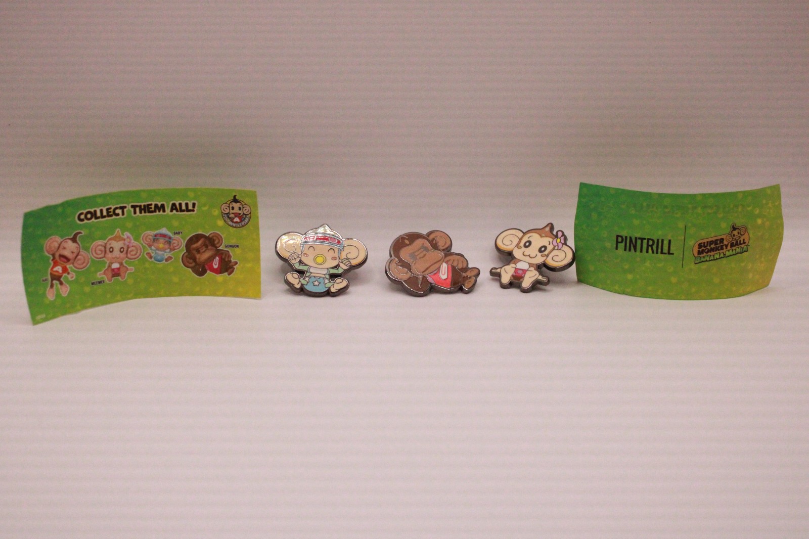 PINTRILL x SEGA Super Monkey Ball.  Baby, Meemee and Gongon Pin set BRAND NEW 🐒