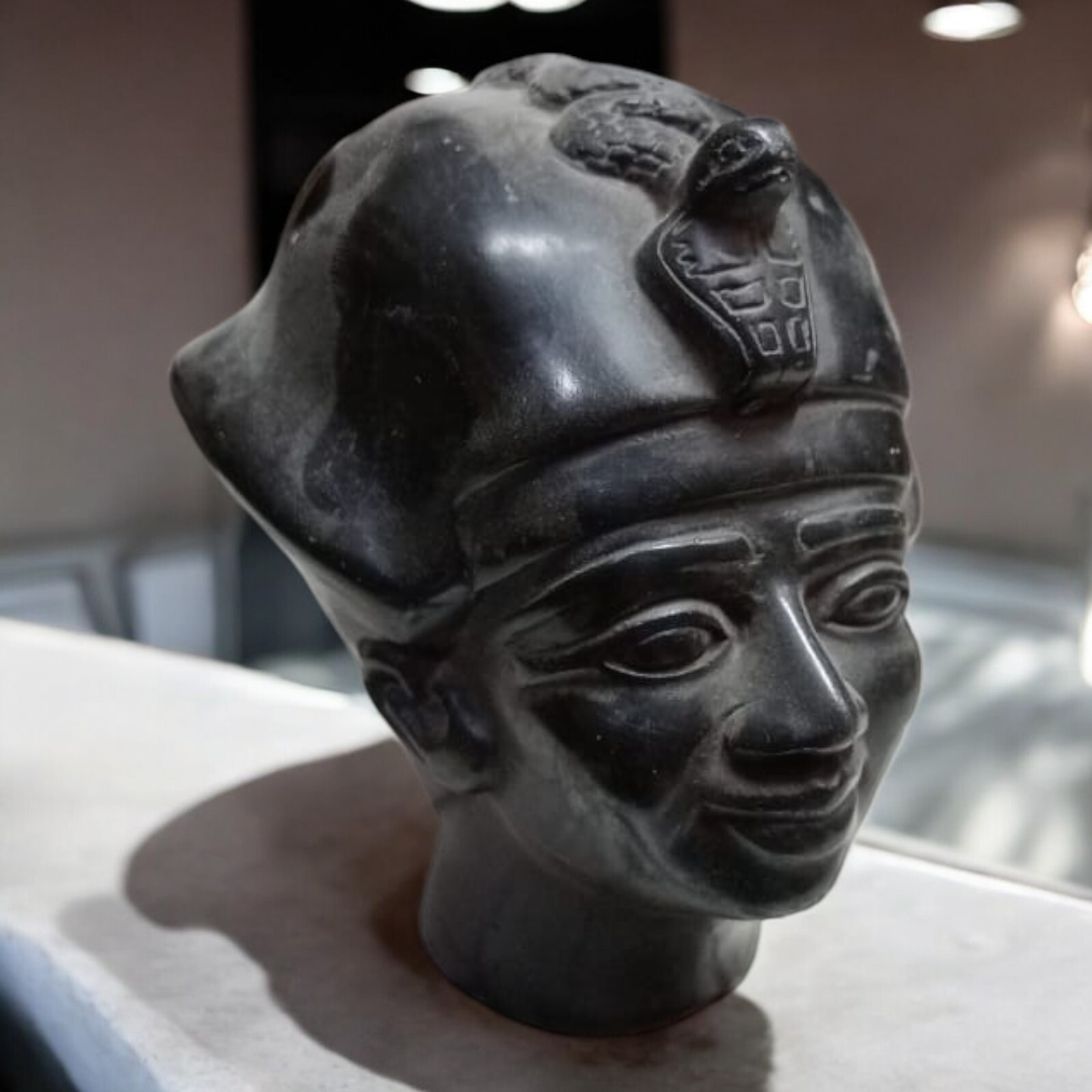 Unique Ancient Egyptian Head of Amun RA Statue Antiques Pharaonic God Sun BC