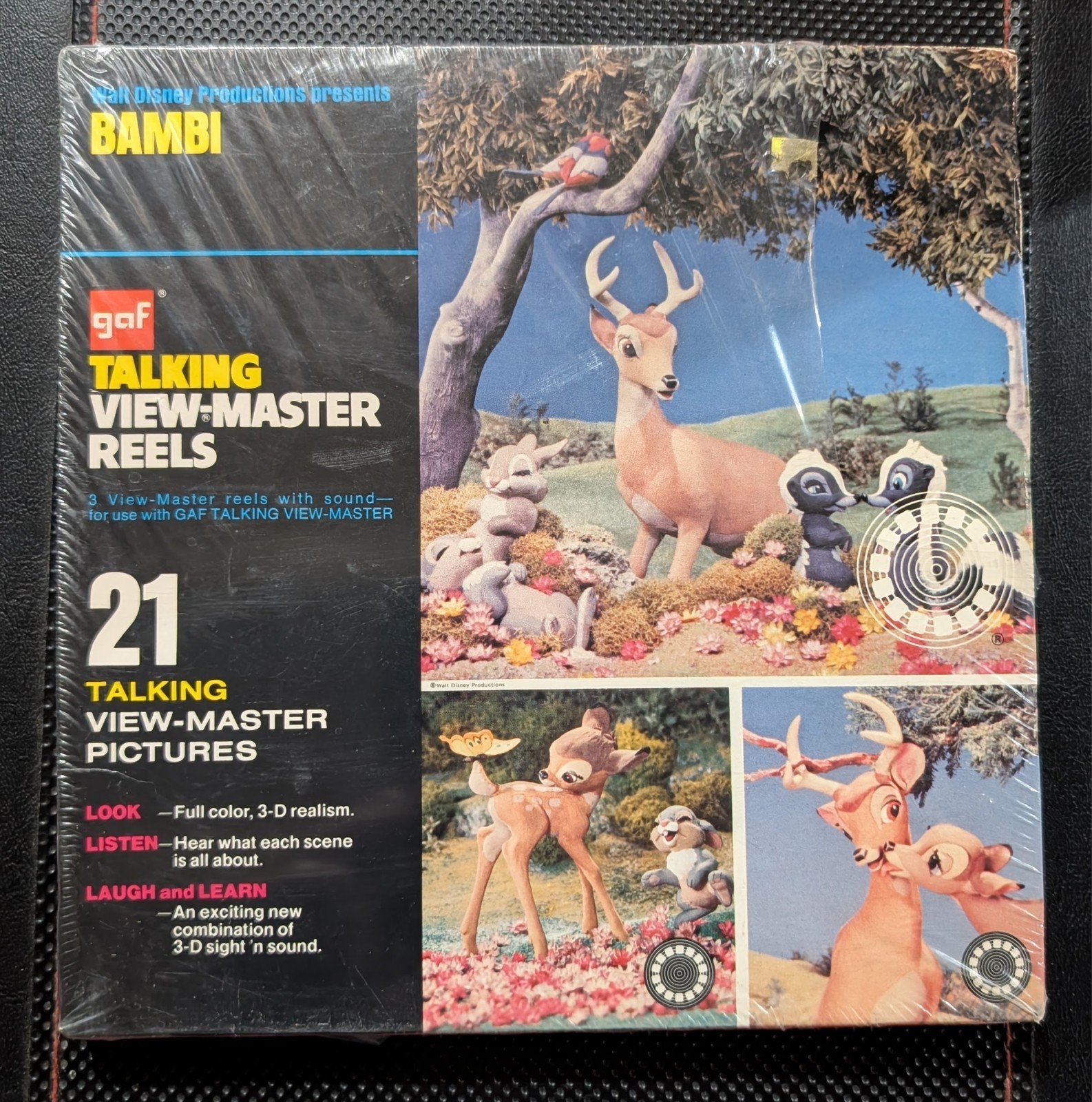Vintage GAF Talking View-Master Disney Bambi AVB 400 Unopened 3 Reels Sound