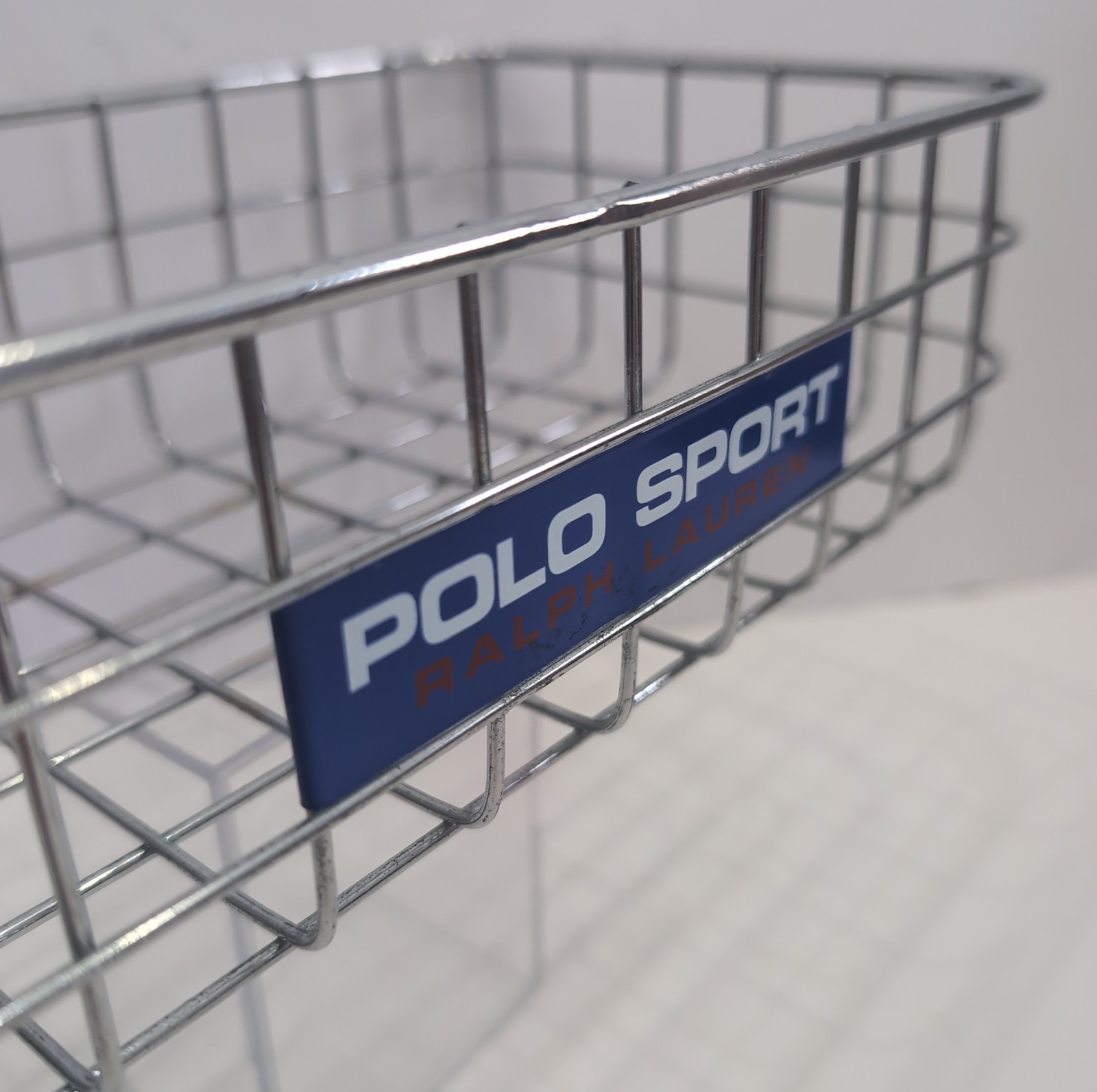 Vintage 90's Polo SPORT Ralph Lauren Wire Metal Display Store Storage Bin Promo