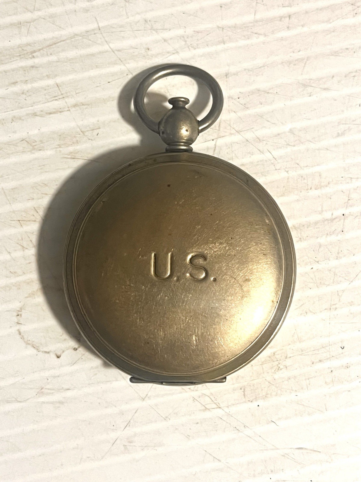 Vintage WW1 or II Wittnauer US Military Pocket Compass Hunter Case Working Metal