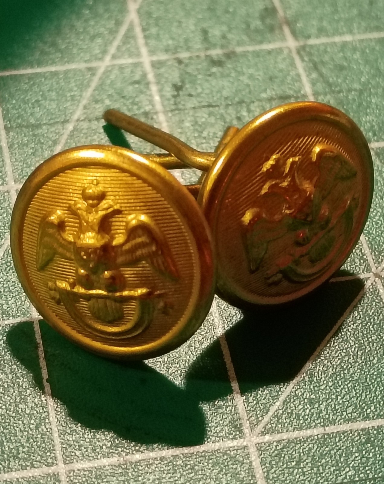 Vintage Scottish Rite 32nd Degree Prong-back Button Pair - Freemasonry - NOS