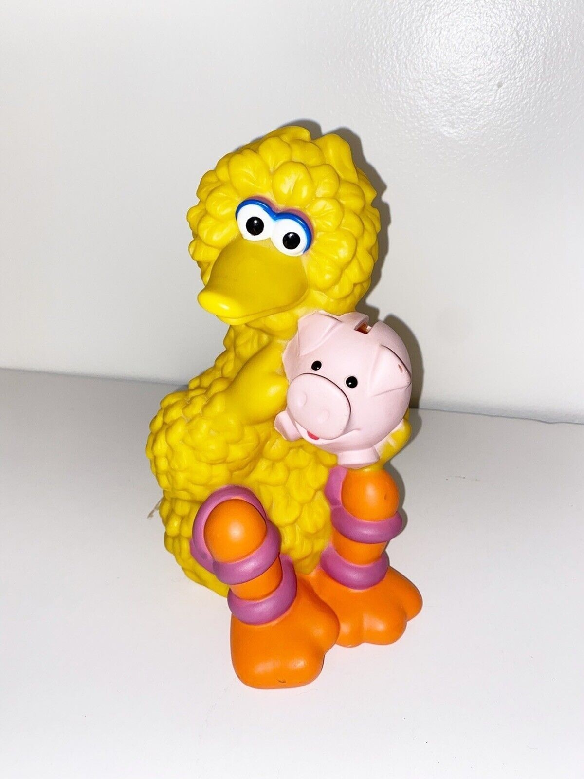 SESAME STREET Big Bird Plastic Coin Piggy Bank 1996 Jim Henson Applause