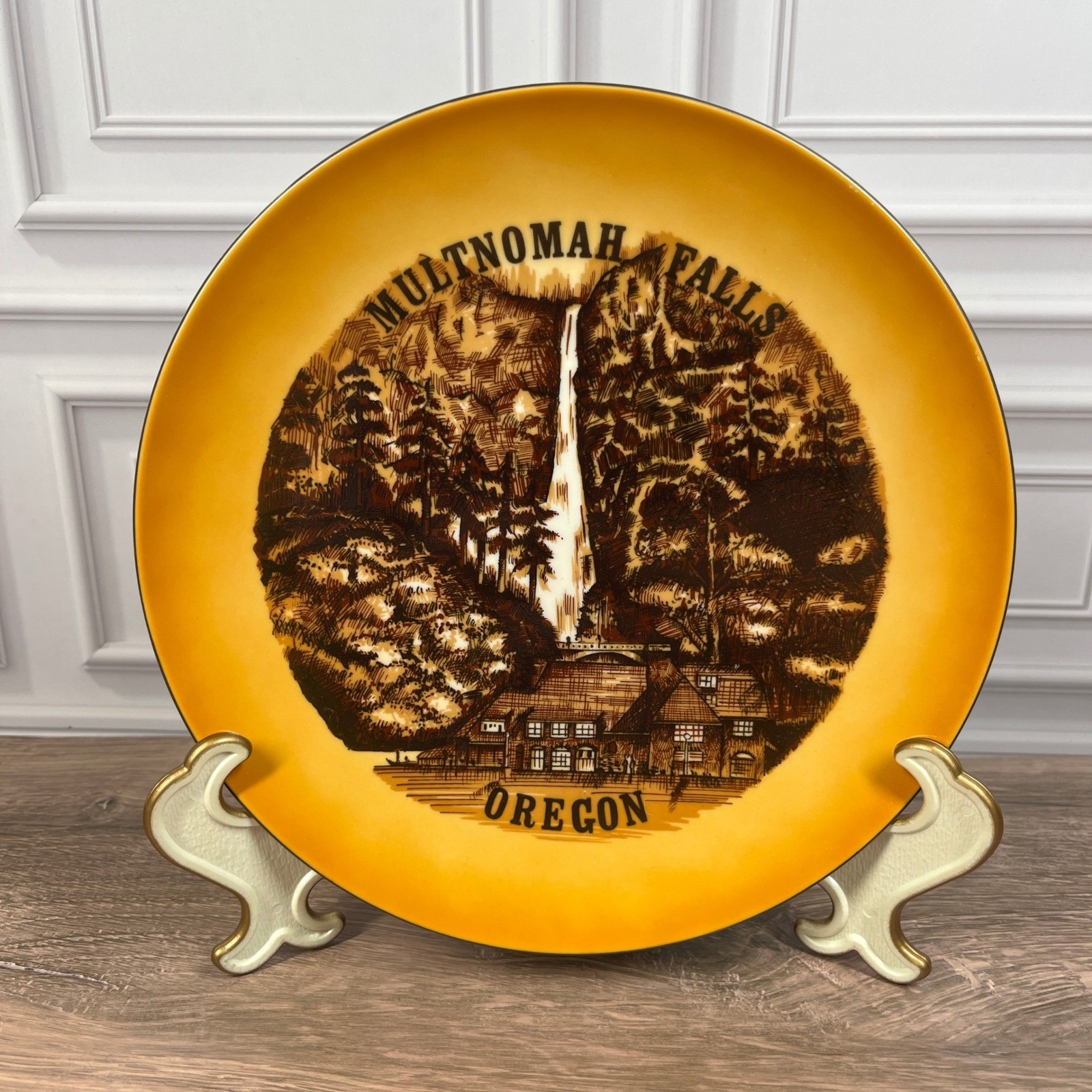 Vintage Multnomah Falls Oregon Souvenir Plate 8.25