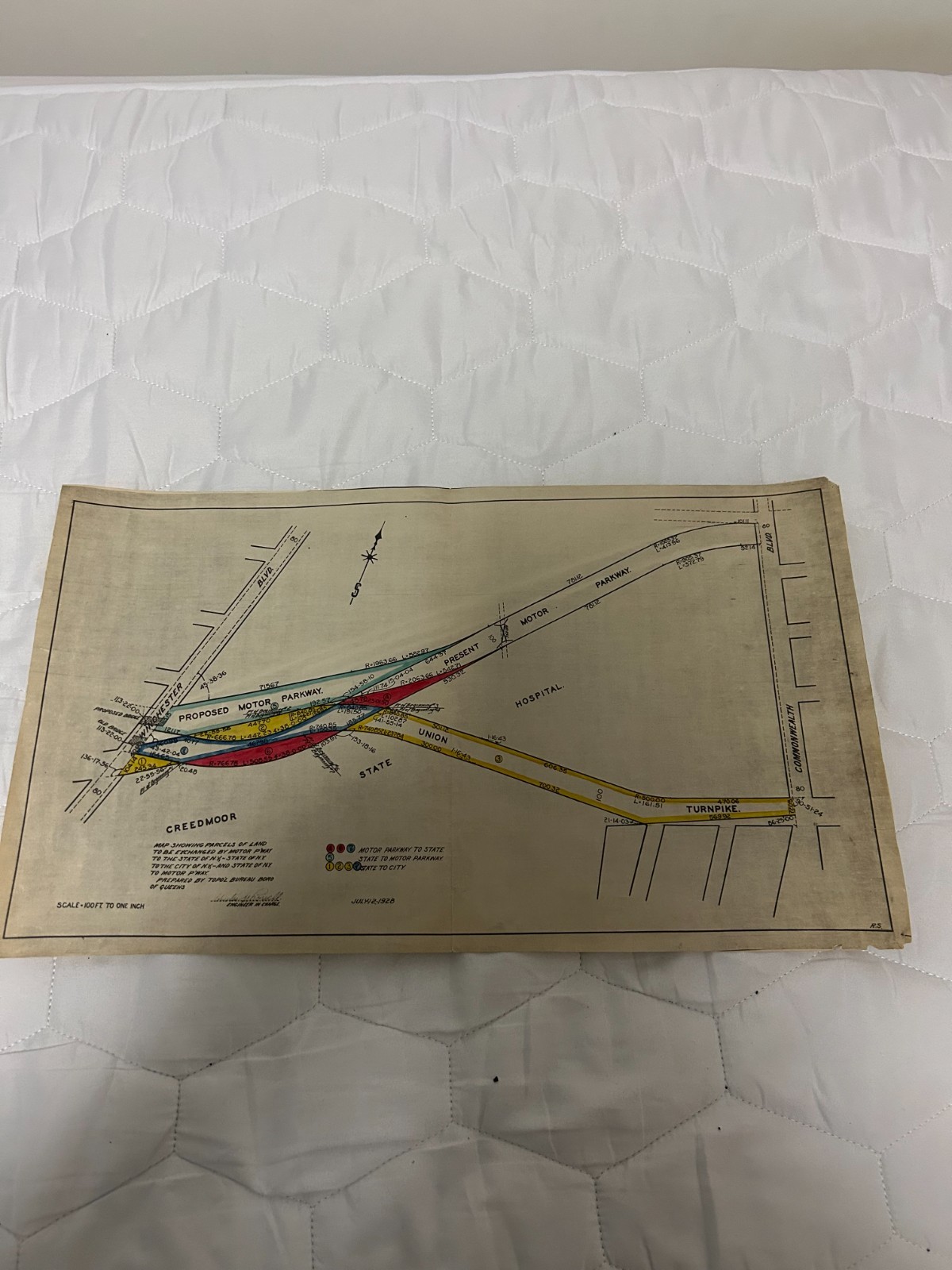 Original July 12 1928 Proposed Motor Parkway Map Long Island New York