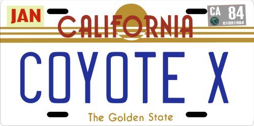 Hardcastle & McCormick COYOTE X 1980\'s TV Show California License plate