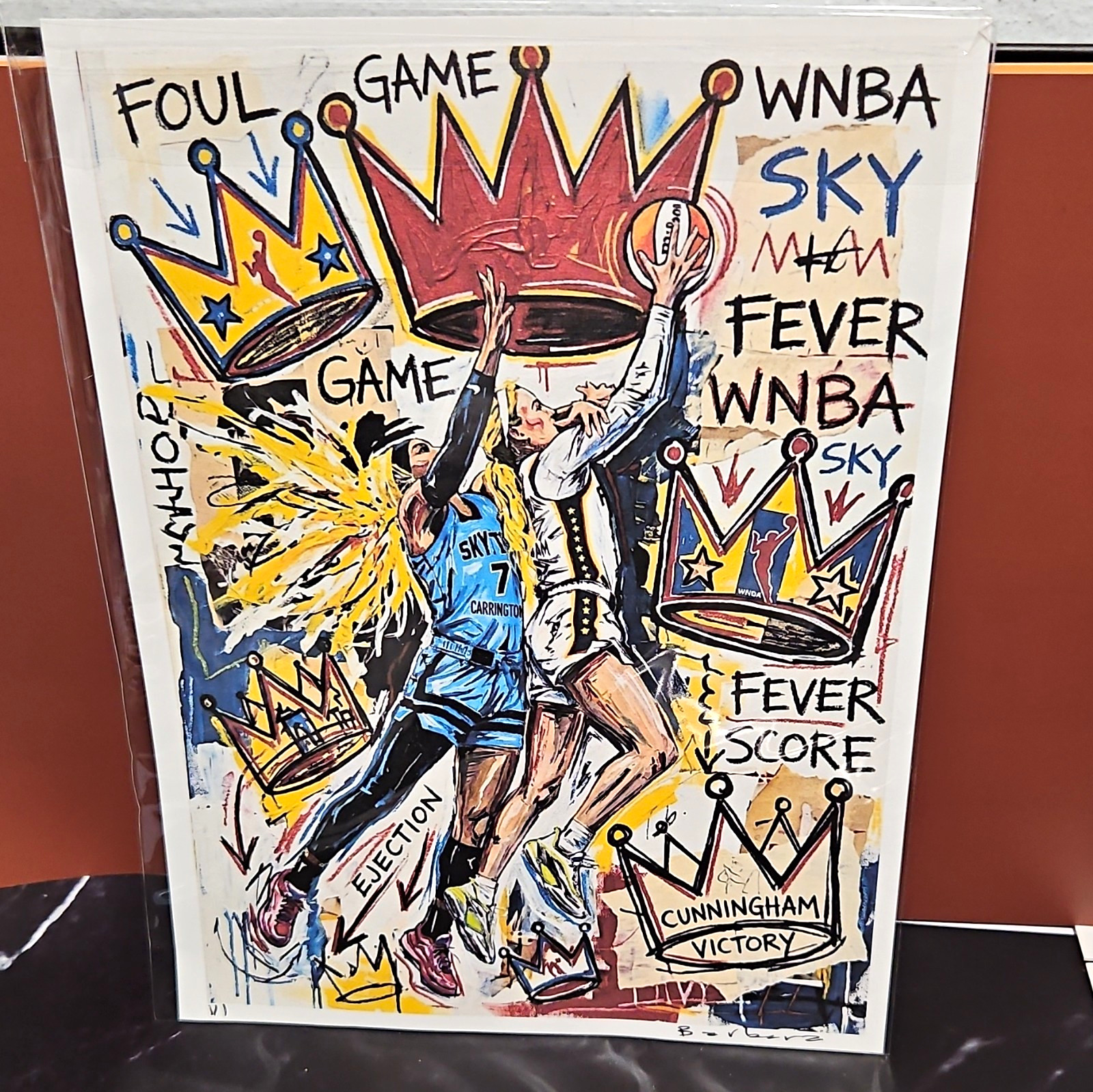 Richard Gene Barbera Crown Series WNBA 9x12 Signed Original Print w/ COA