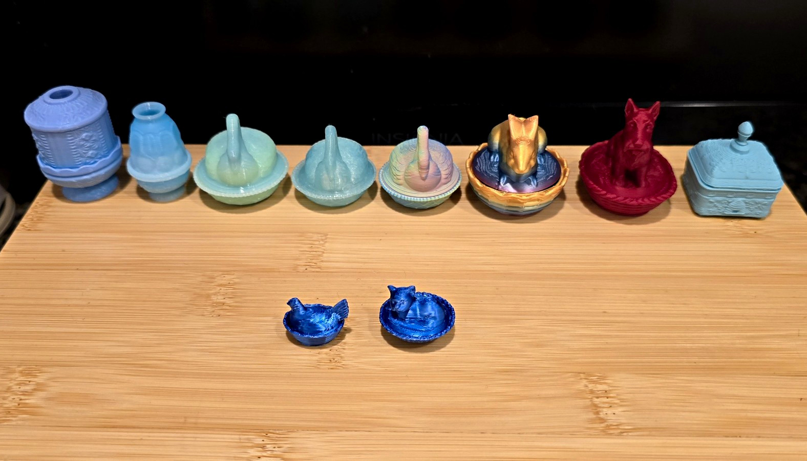 NEW Lot of 10 Mini 3D Printed Fairy Lamps Hen Nest Bee Box Animal Miniatures