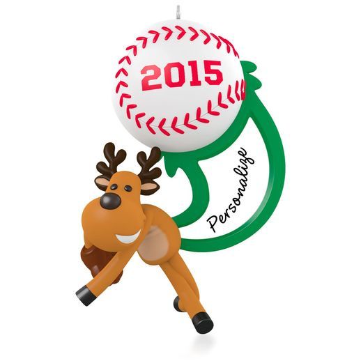 New 2015 Hallmark Star Slugger Personalize Ornament Sports MLB Baseball Reindeer New 2015 Hallmark Star Slugger Personalize Ornament Sports MLB Baseball Reindeer