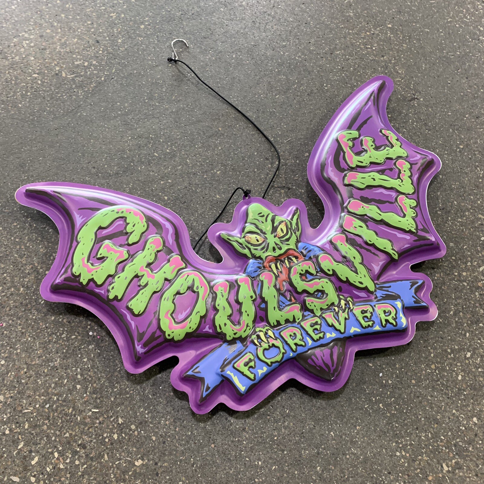 Ghoulsville Forever Halloween Bat Creature Hanging Decor Mobile Double Sided Ghoulsville Forever Halloween Bat Creature Hanging Decor Mobile Double Sided
