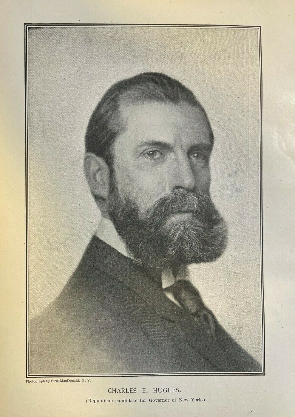 1906 Vintage Magazine Illustration Charles Evans Hughes New York Governor